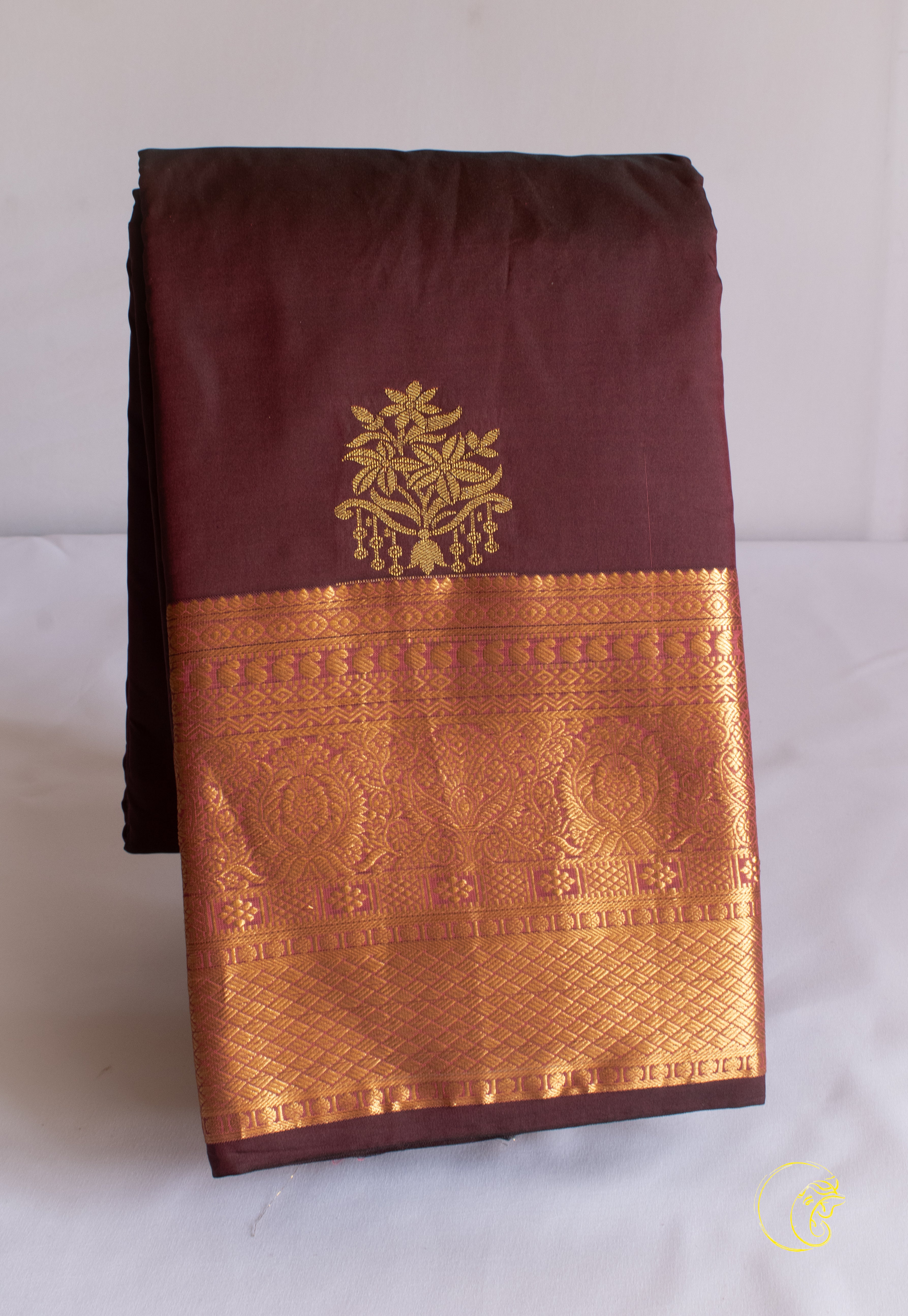 Mahogany SemiKanchi Saree