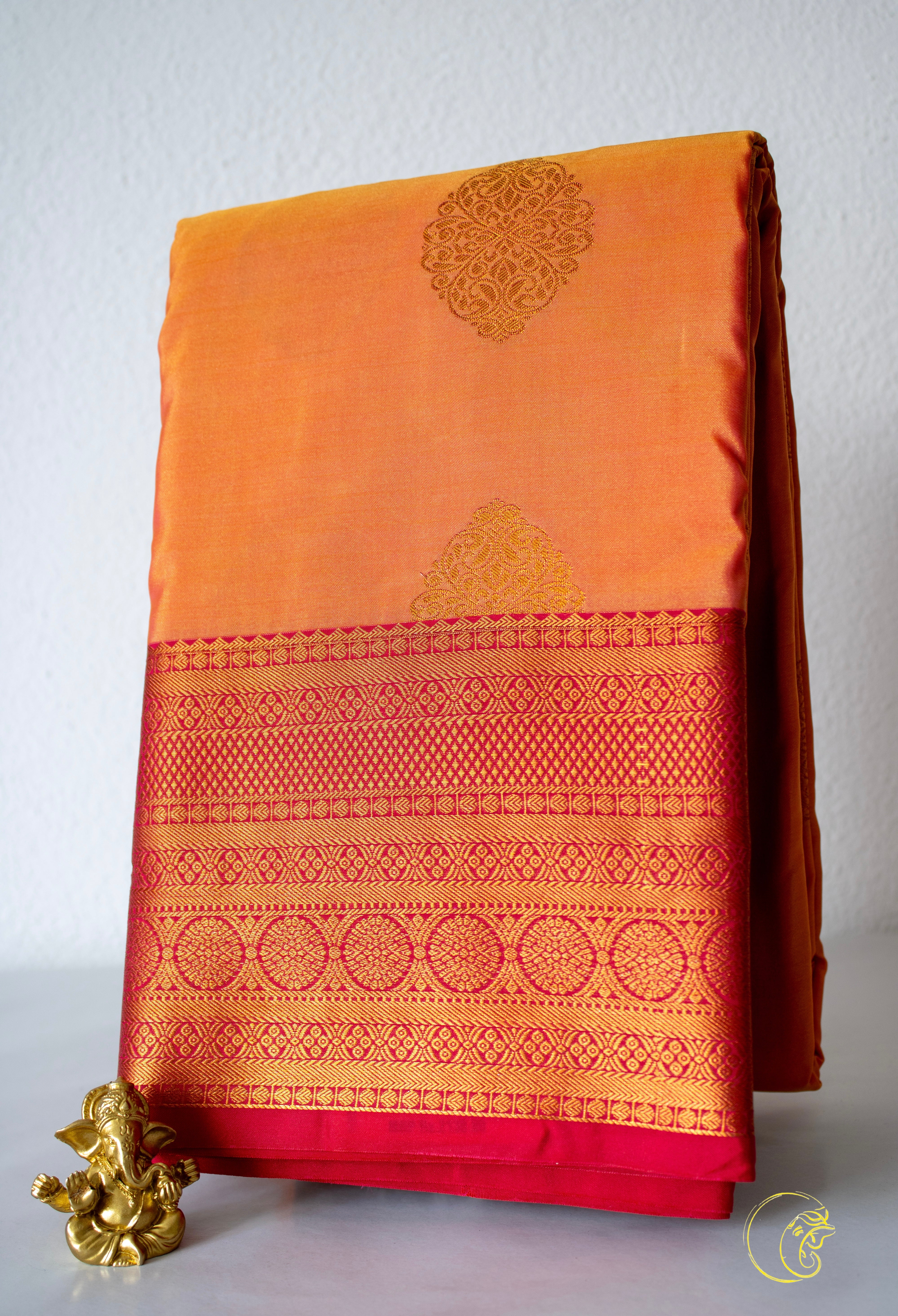 Peach & Pink SemiKanchi Saree