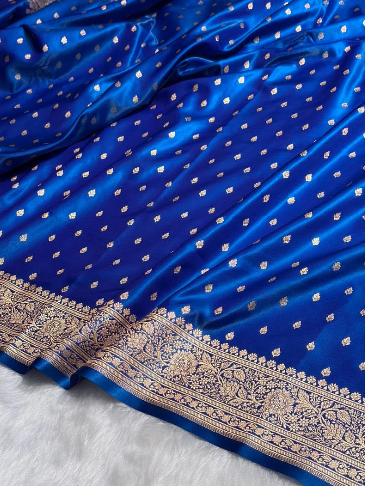 Royalblue Banarasi Mashru Silk Saree