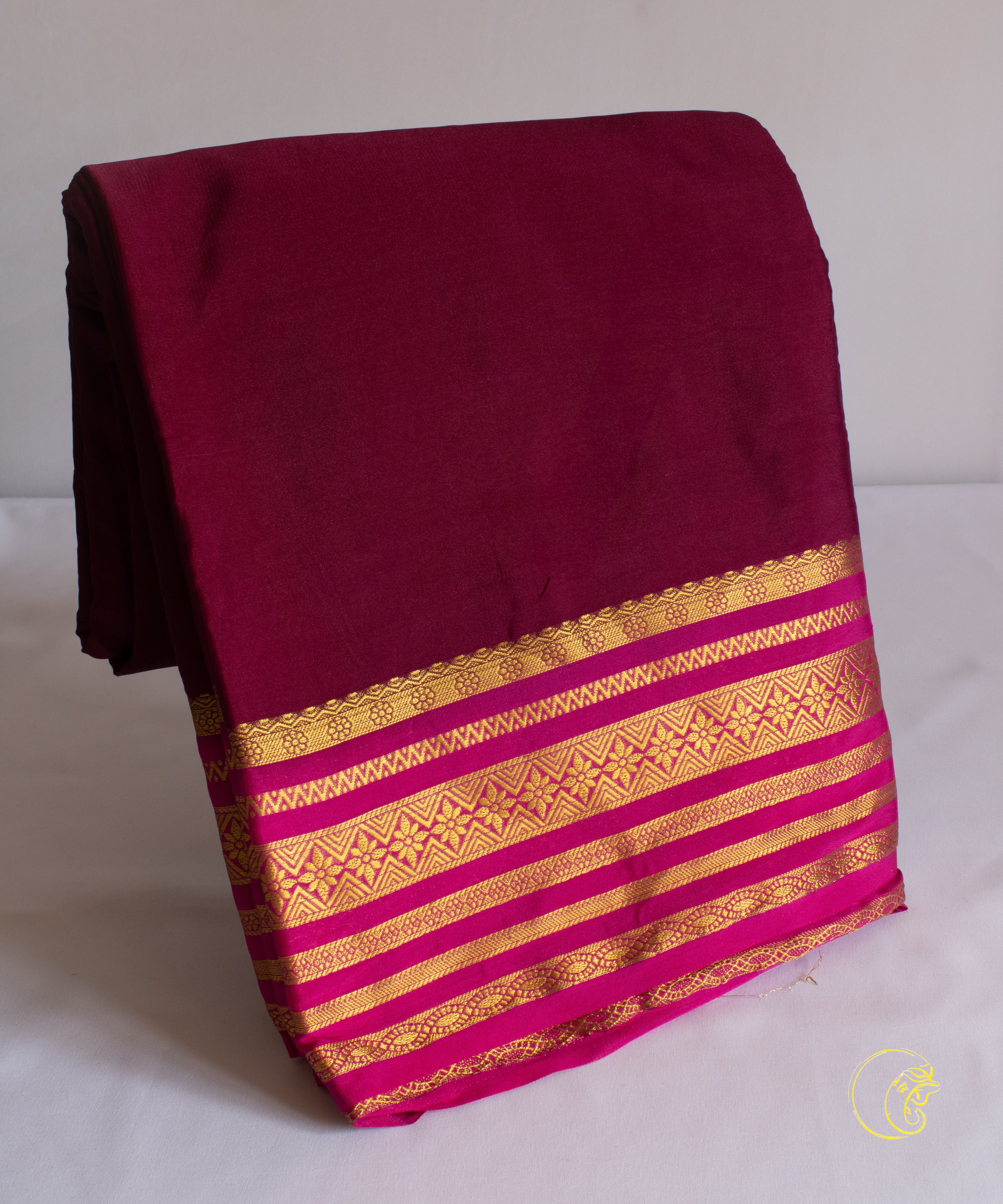 Maroon SemiMysore Saree