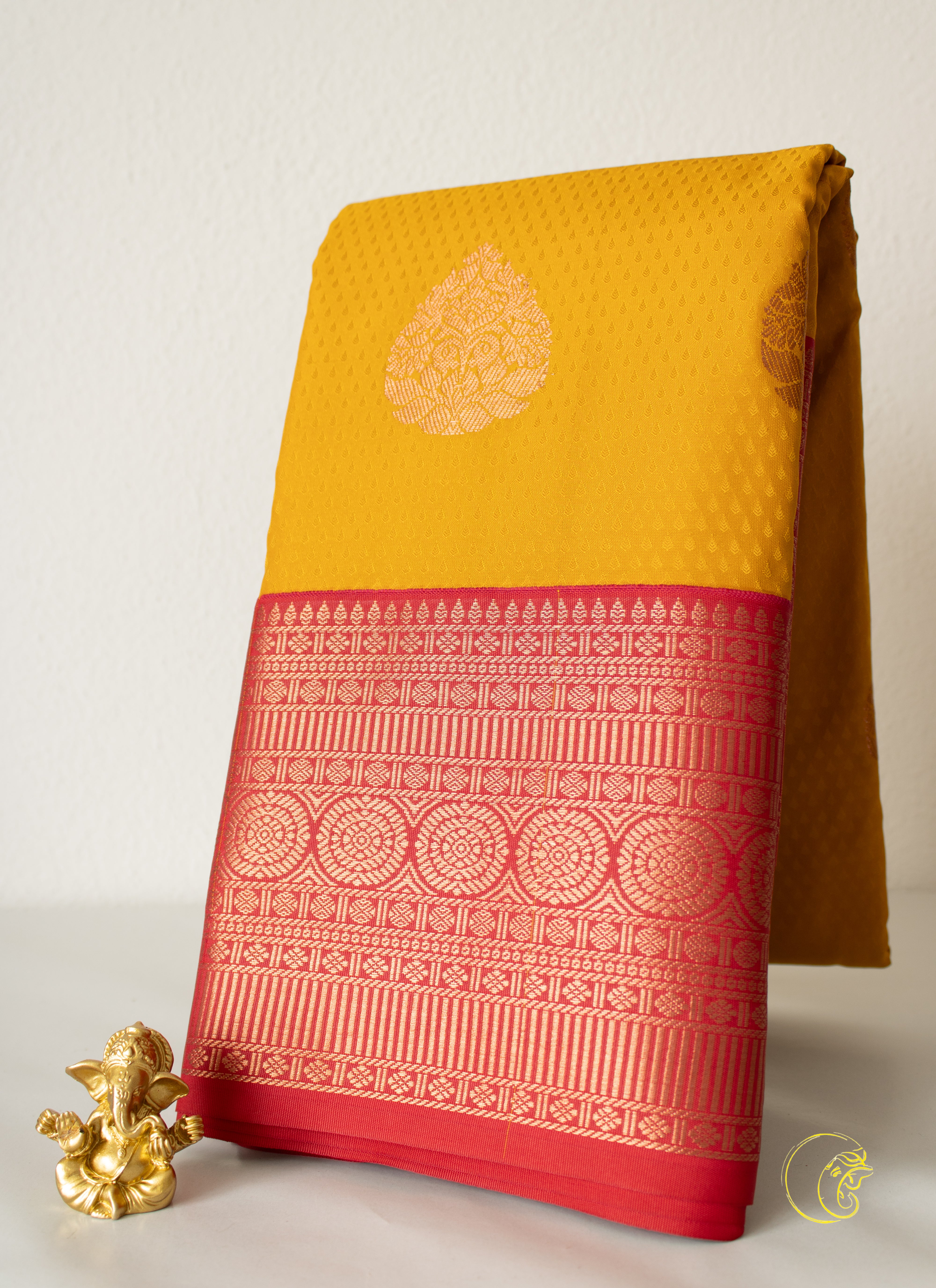 Yellow & Pink SemiKanchi Saree