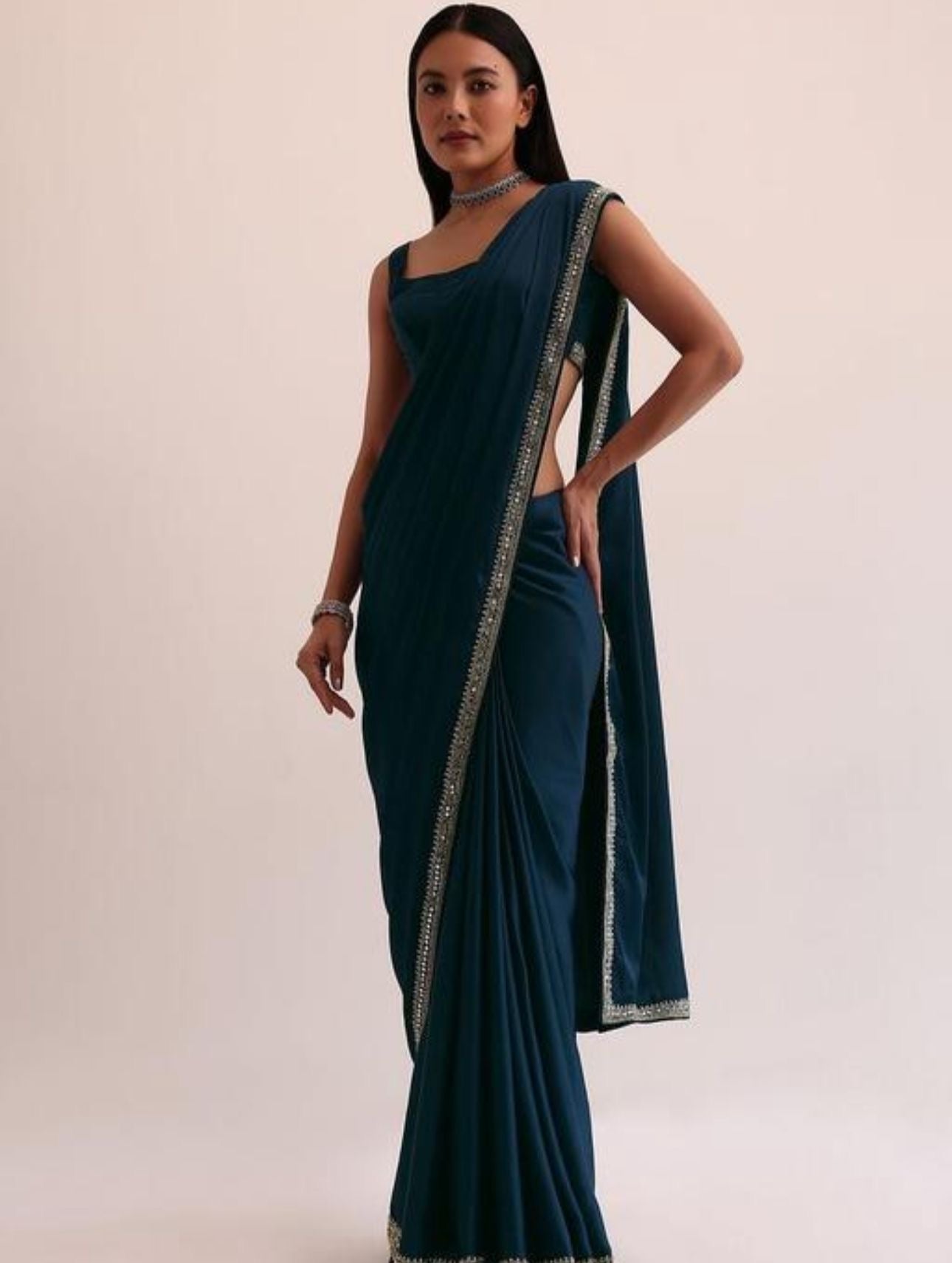 Blue Georgette Party Wear Saree