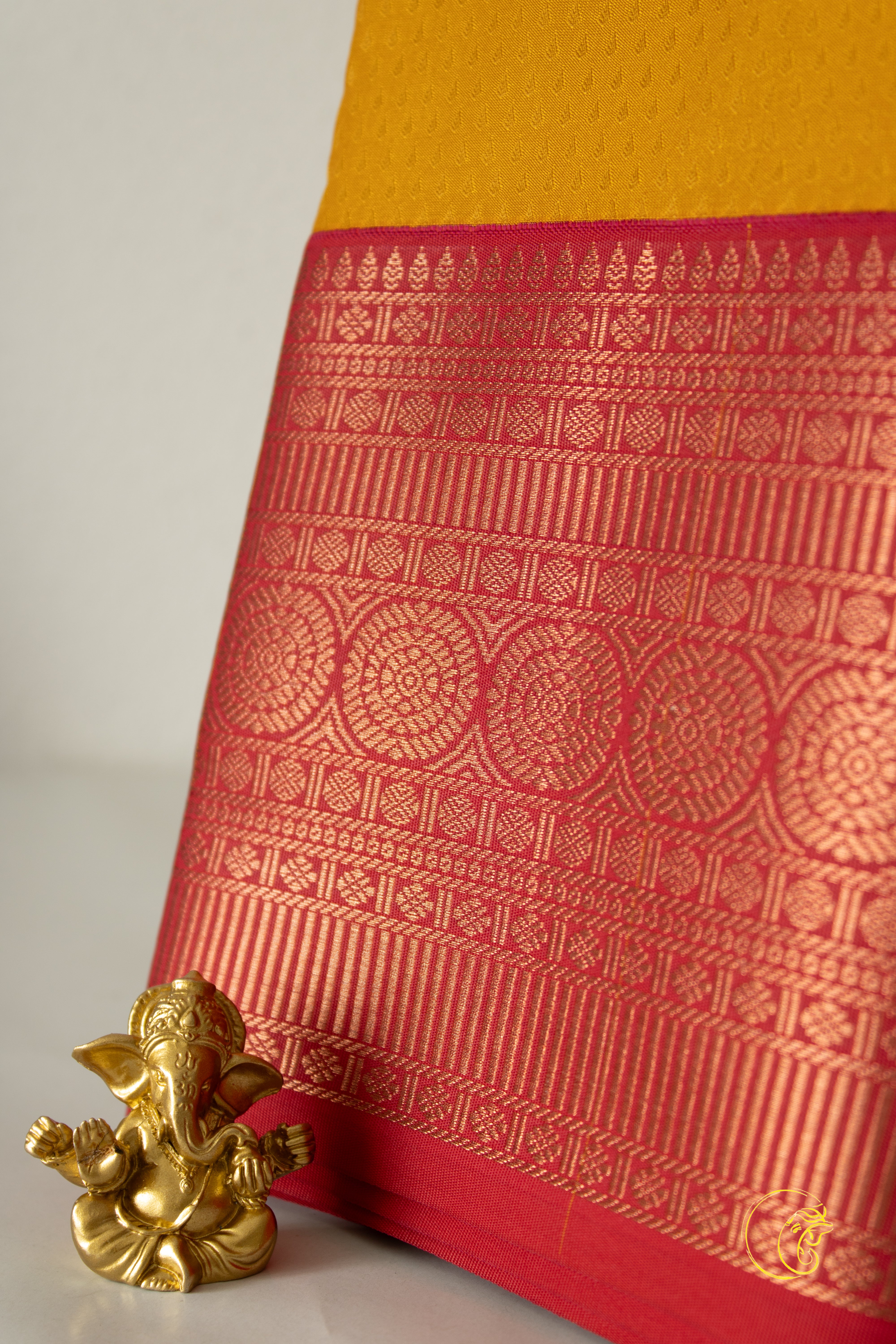 Yellow & Pink SemiKanchi Saree