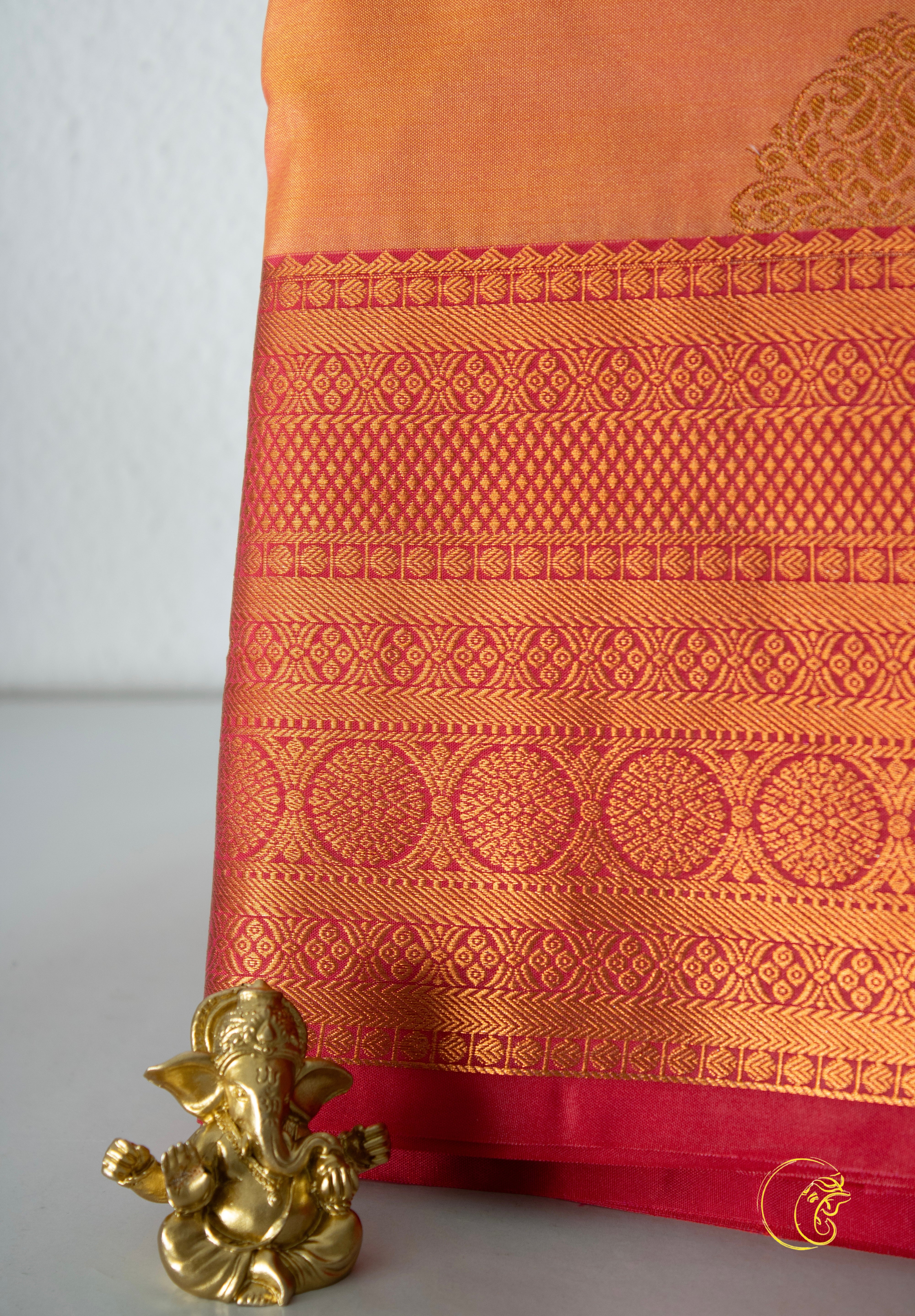 Peach & Pink SemiKanchi Saree
