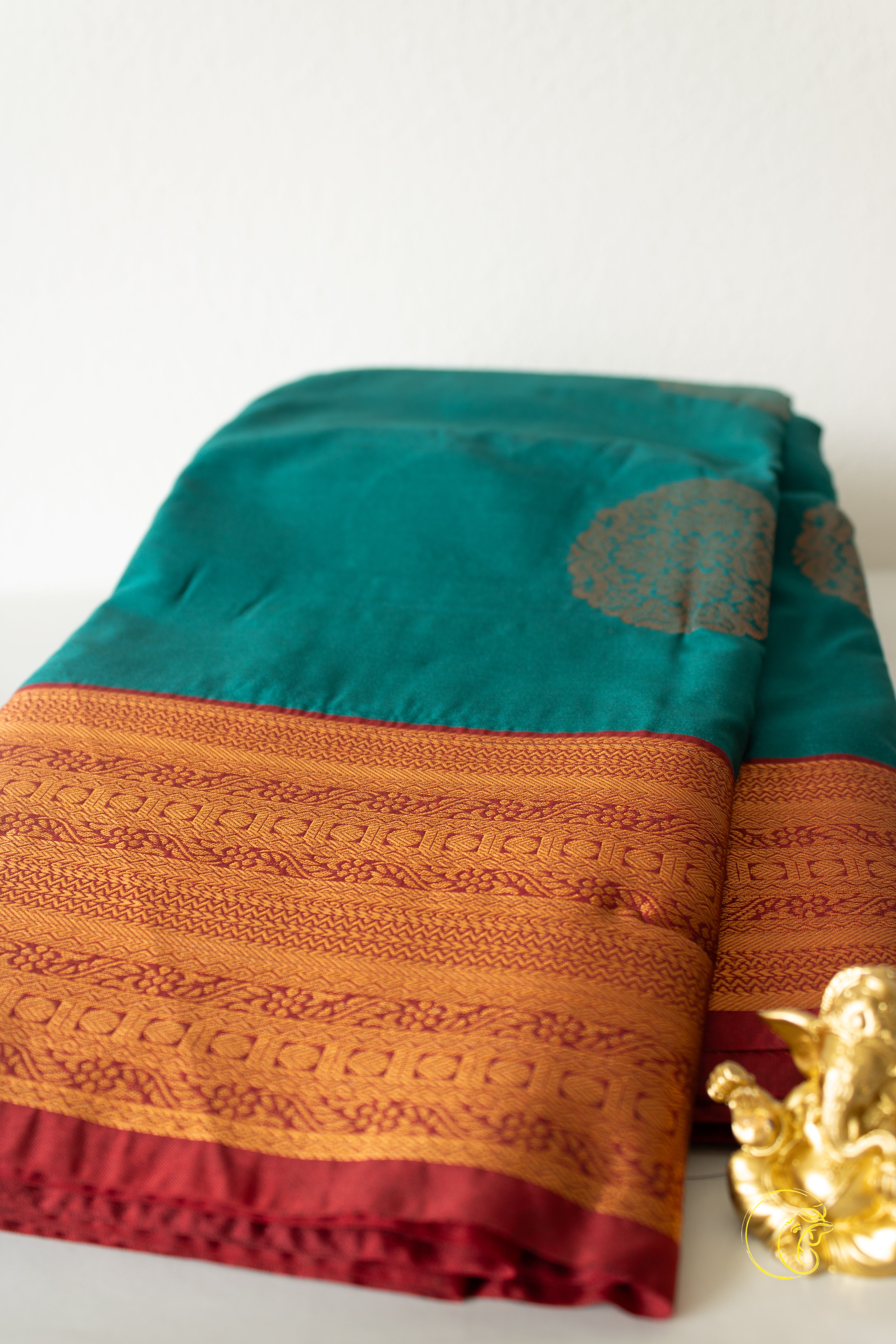 Peacock & Maroon SoftSilk Saree