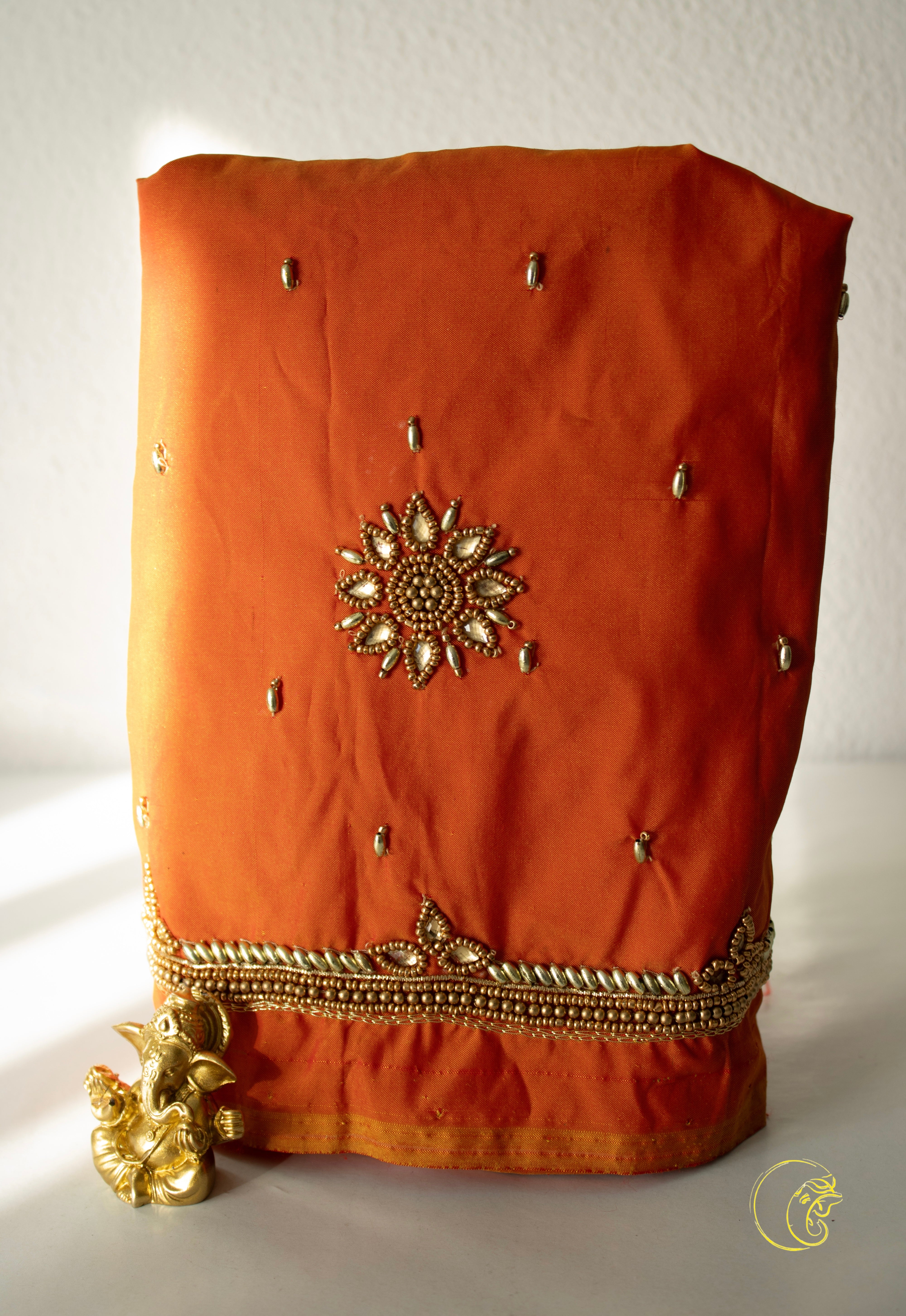 Orange Aari Blouse