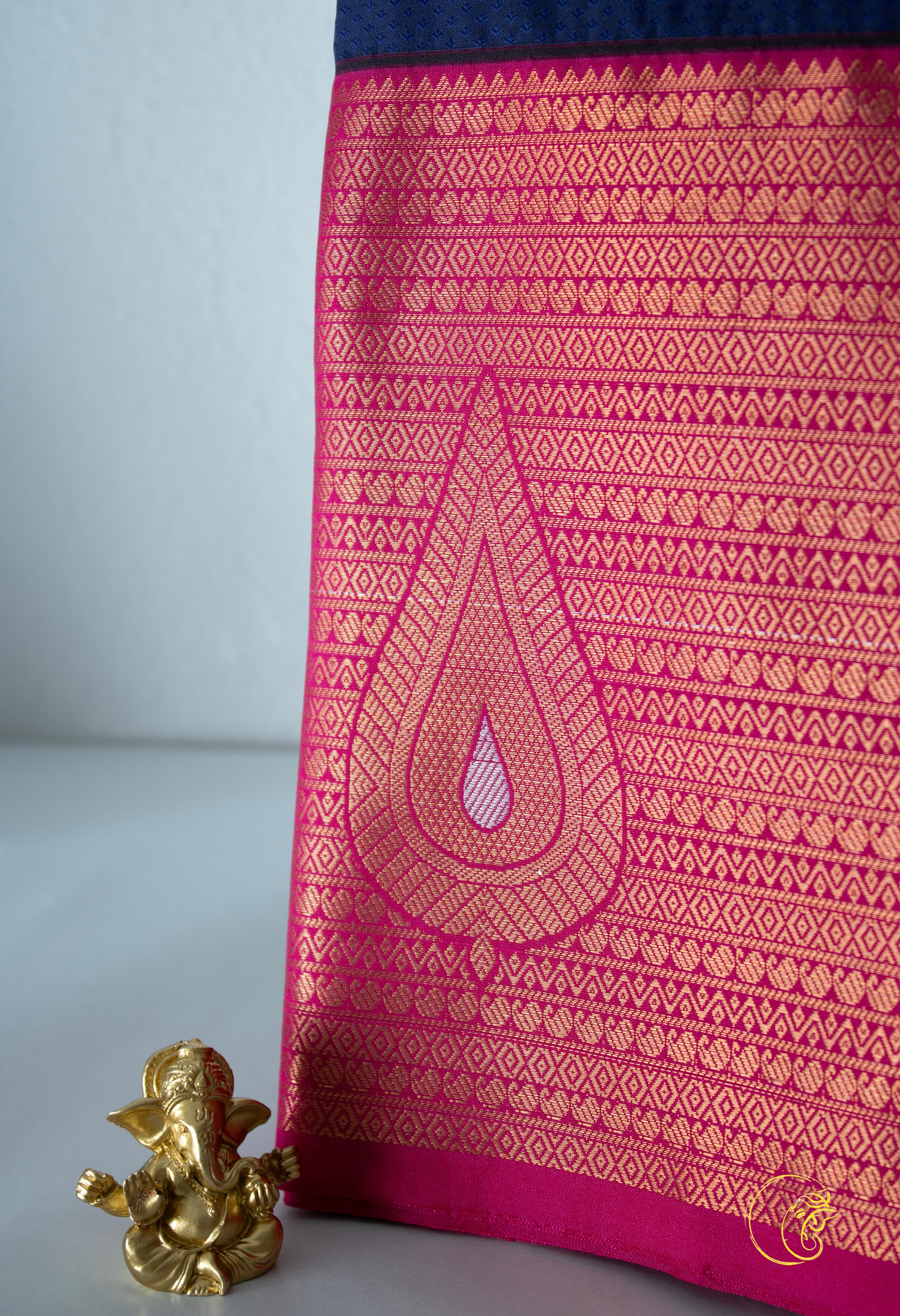 Royalblue & Pink Softsilk Saree