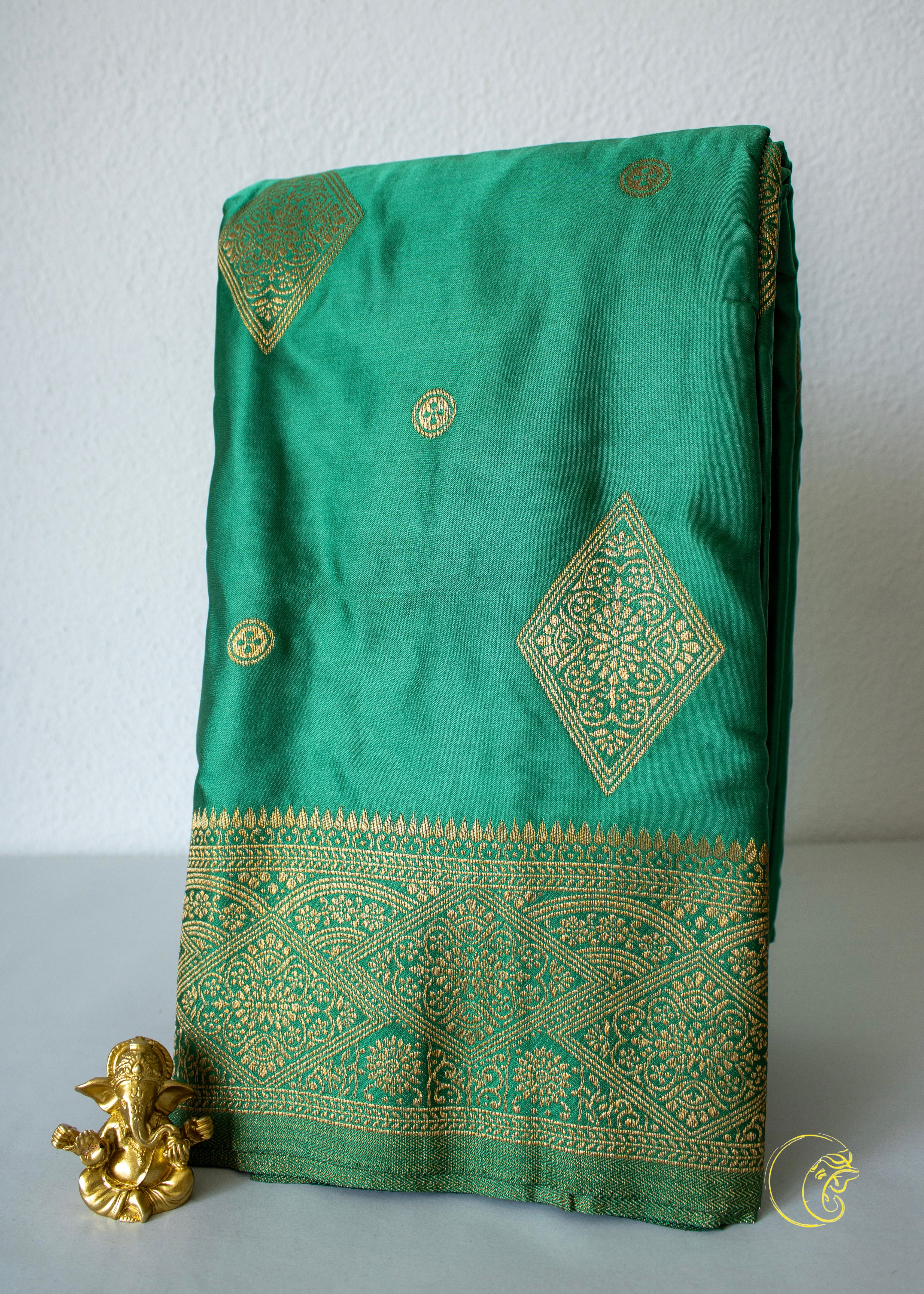 Green SatinSilk Saree