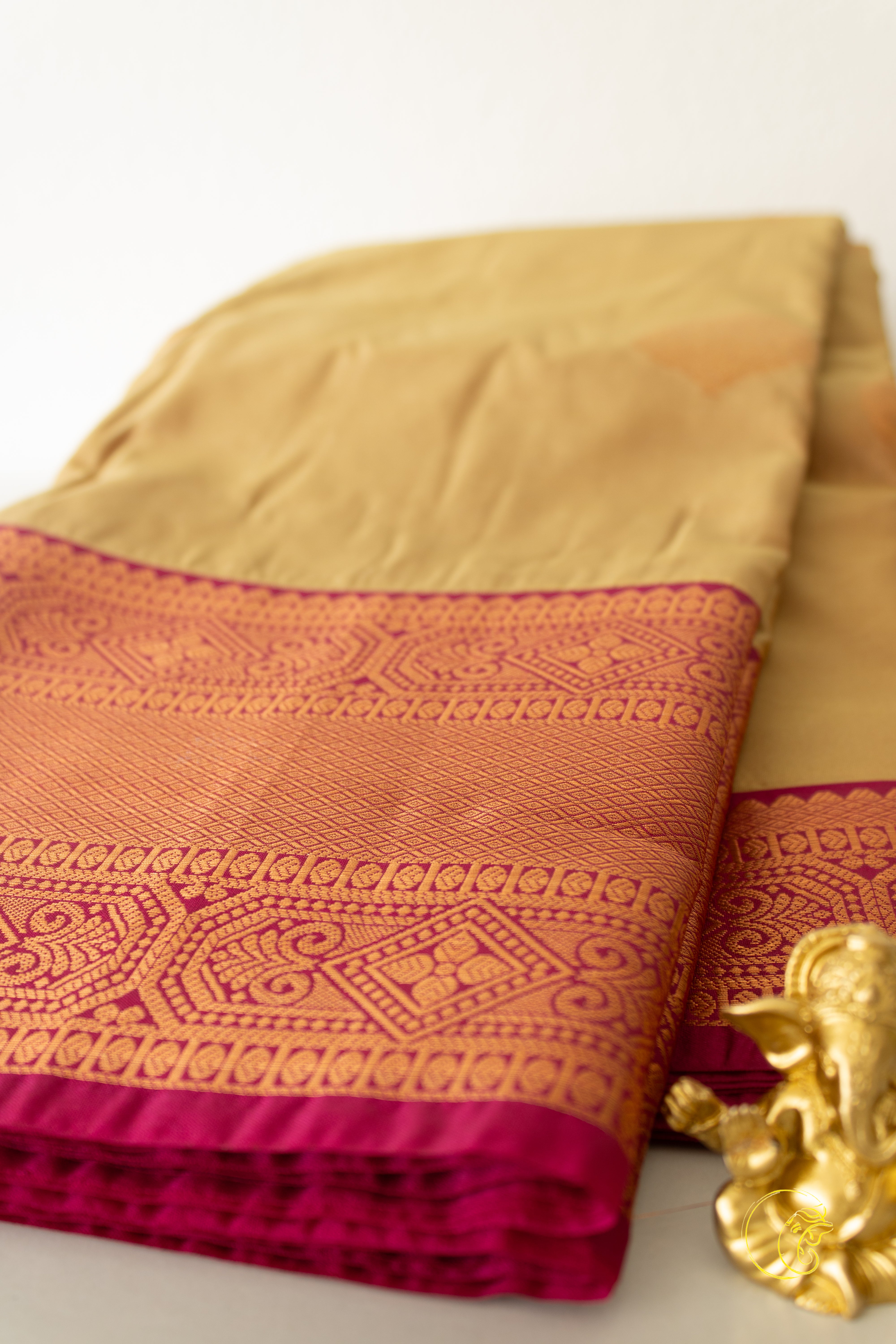 Amber & Dark Pink SoftSilk Saree