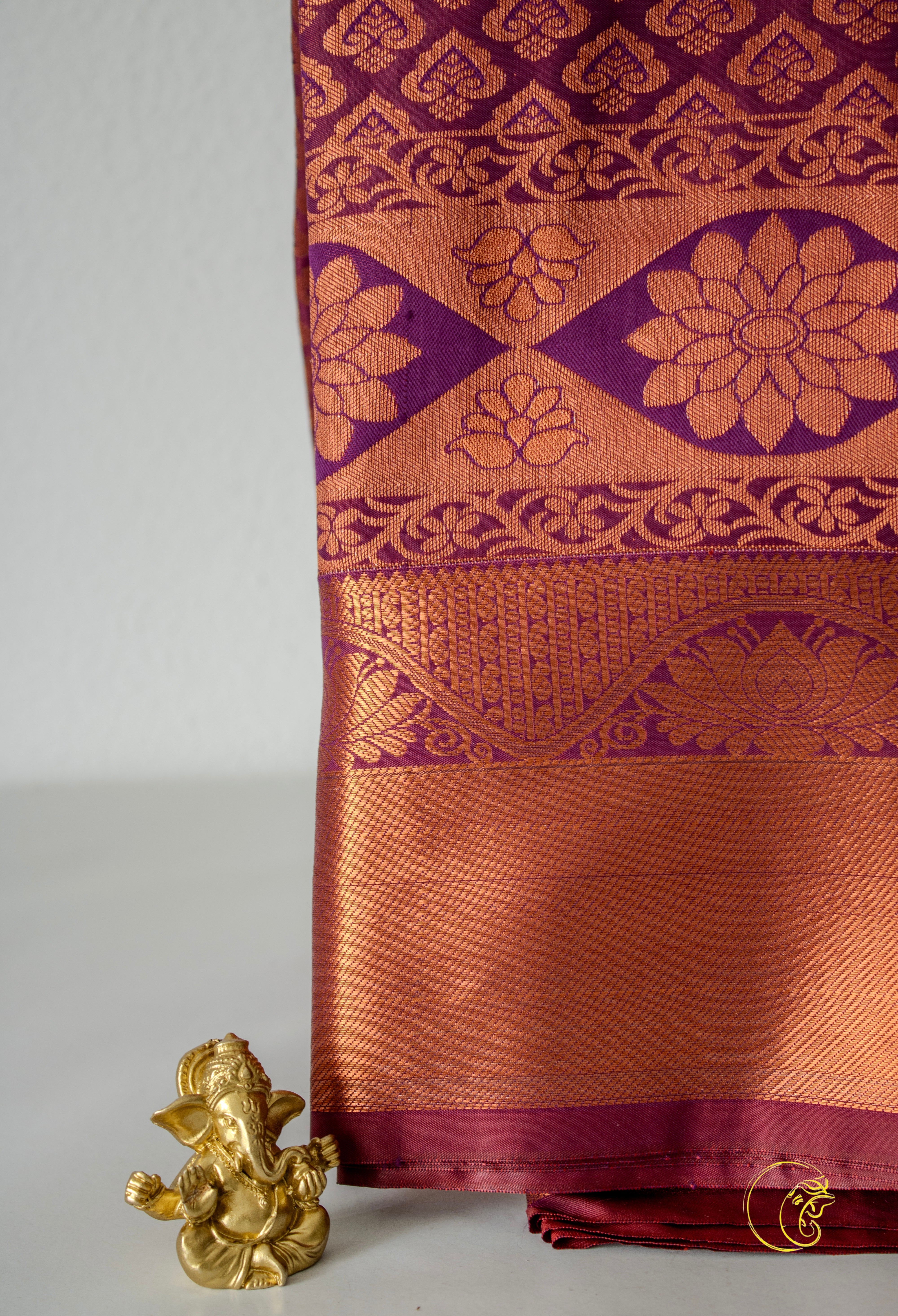 Violet Copper SemiKanchi Saree