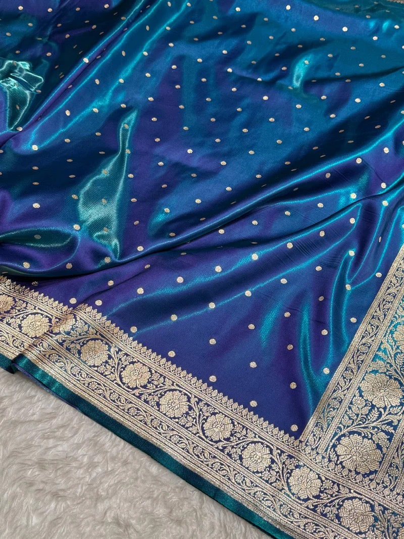 Peacock Banarasi Mashru Silk Saree