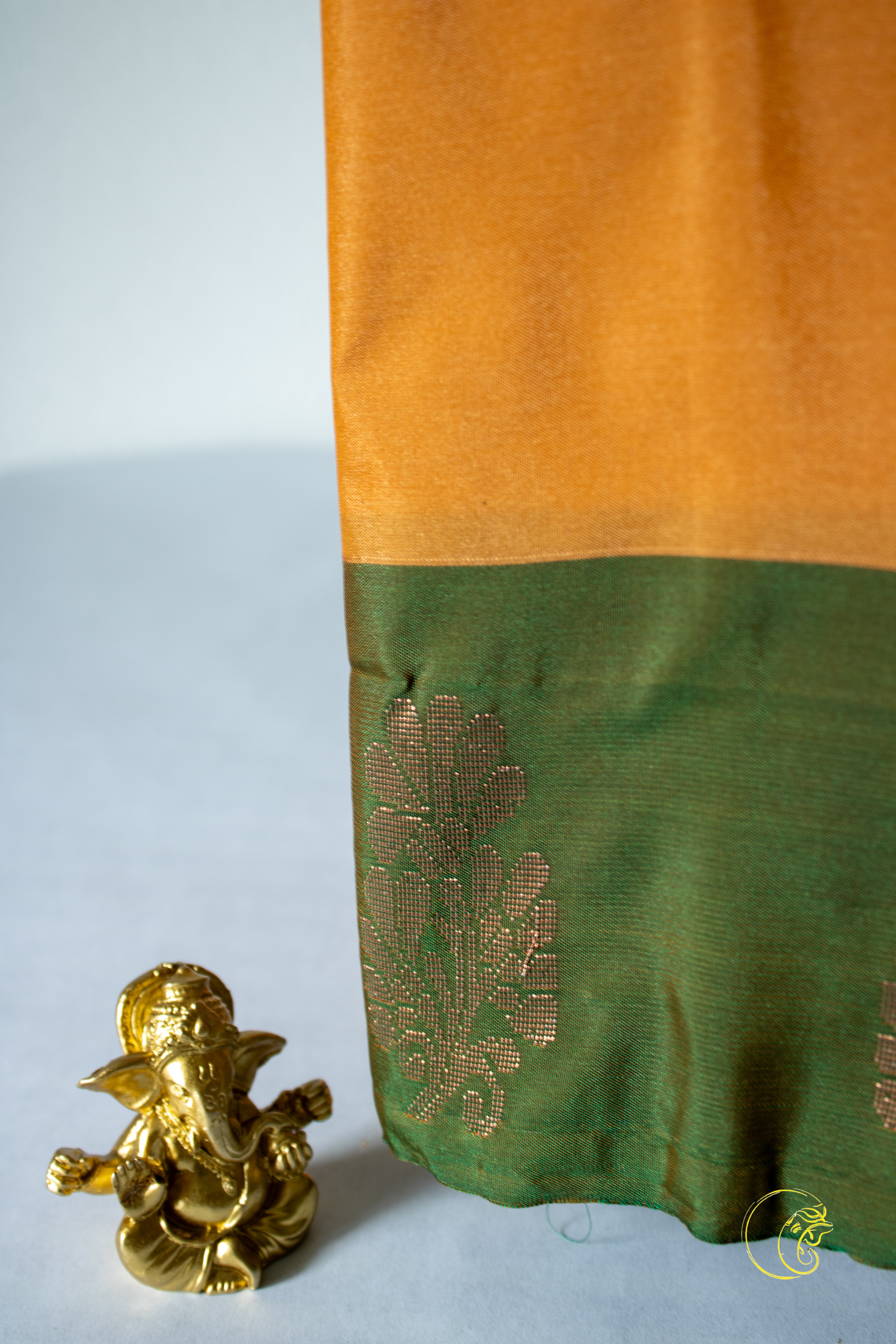 Yellow & Green Cotton Saree