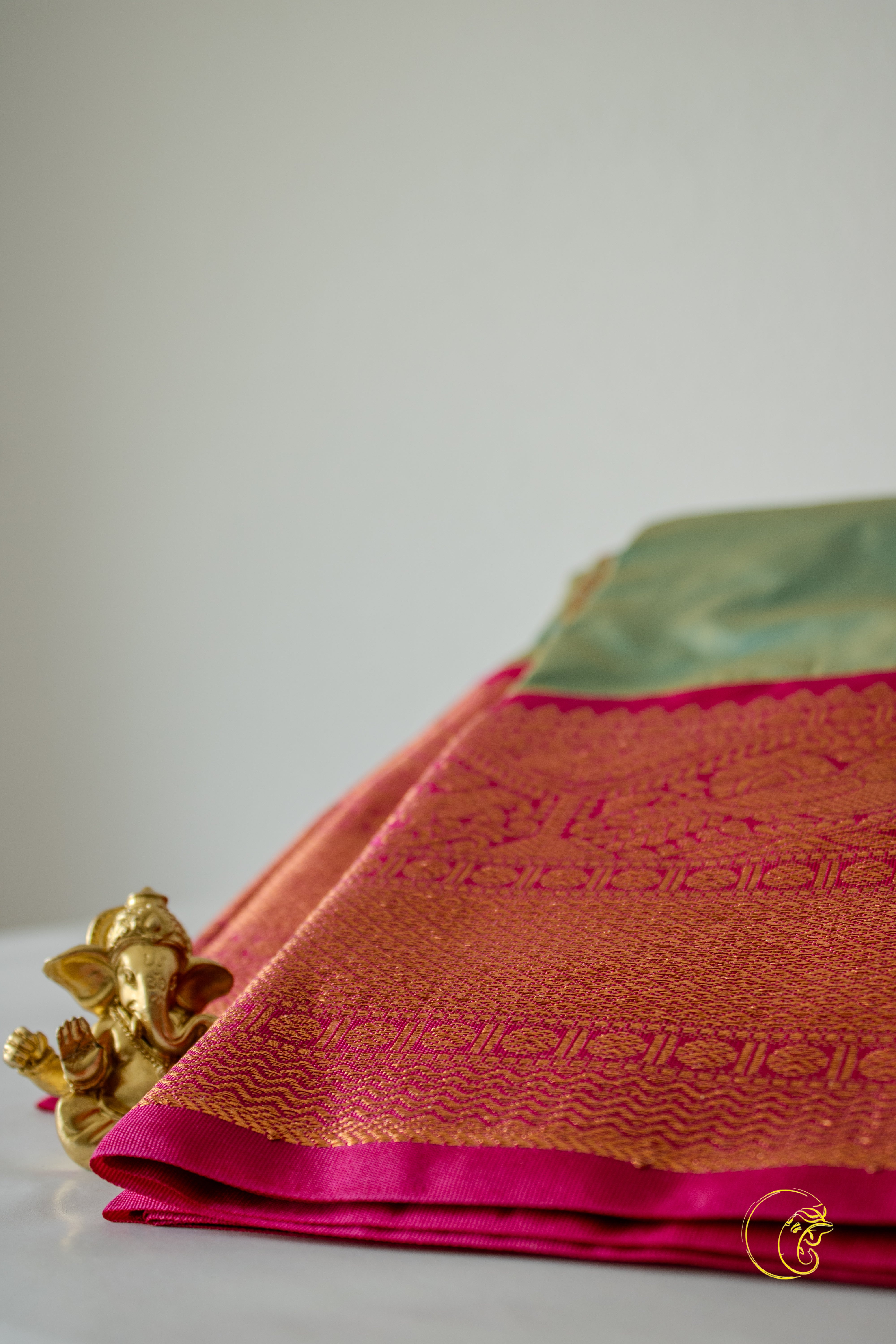 Sage & Magenta SemiKanchi Saree