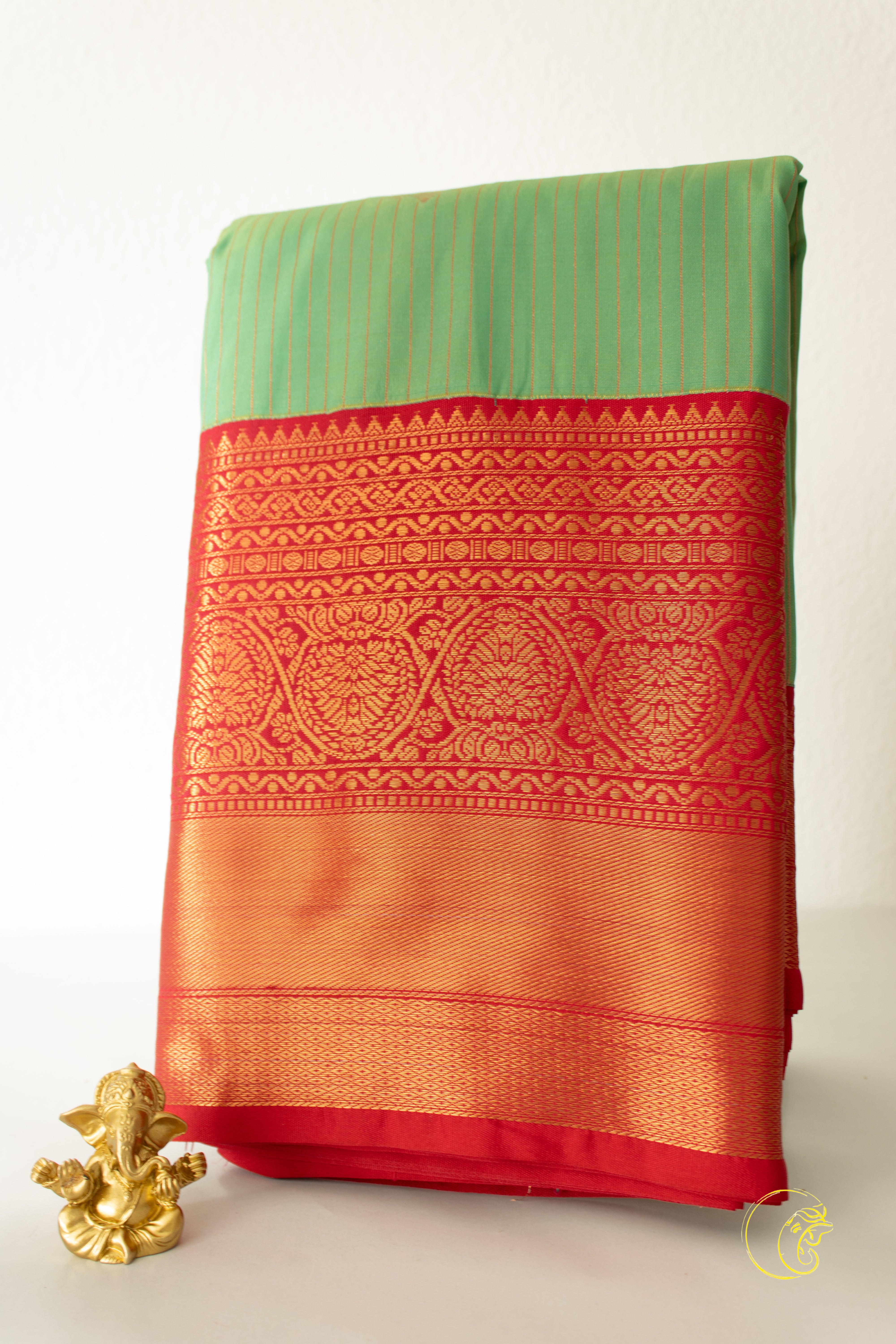 Turqouise & Red Softsilk Saree