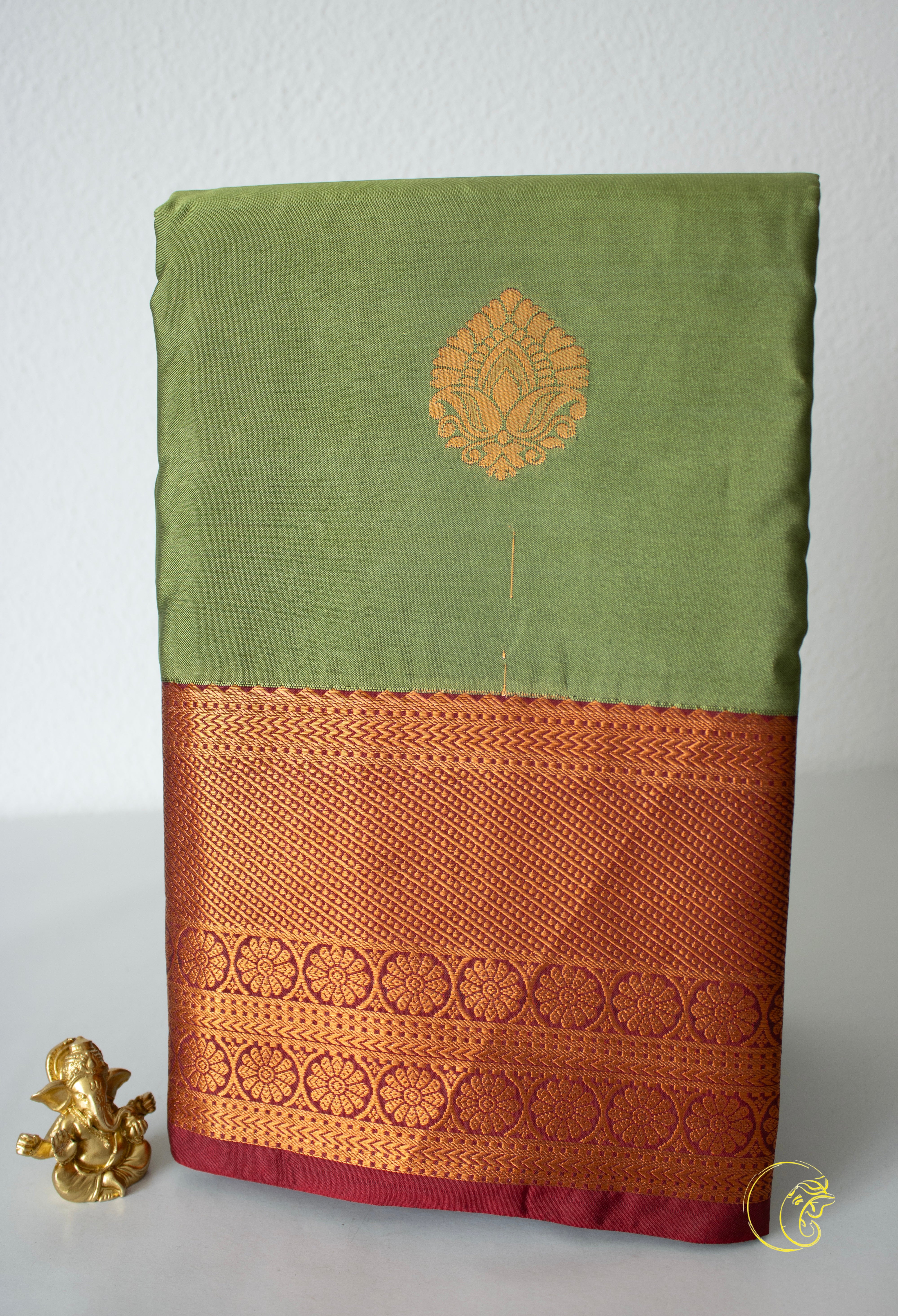 Minty & Maroon SoftSilk Saree