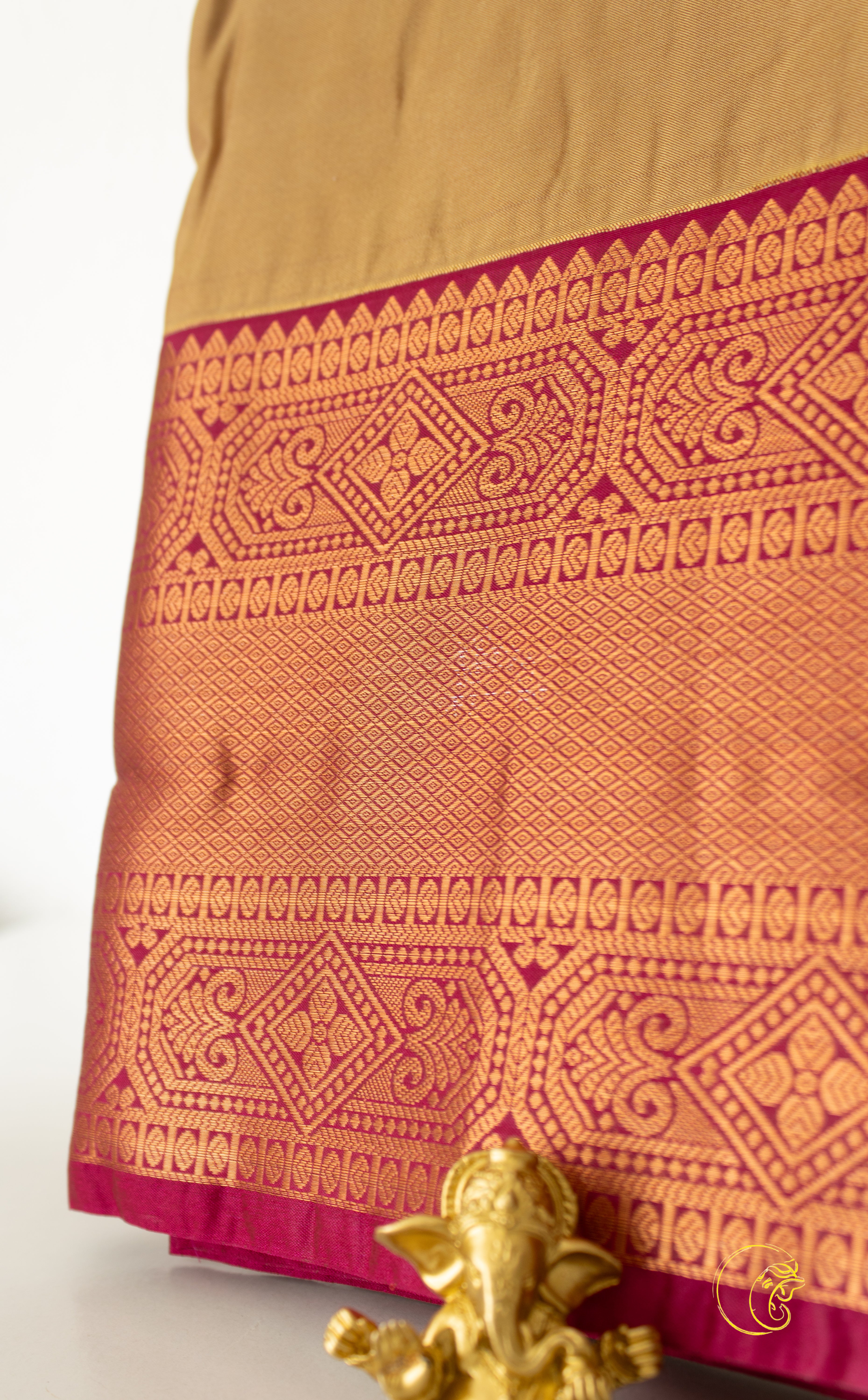 Amber & Dark Pink SoftSilk Saree