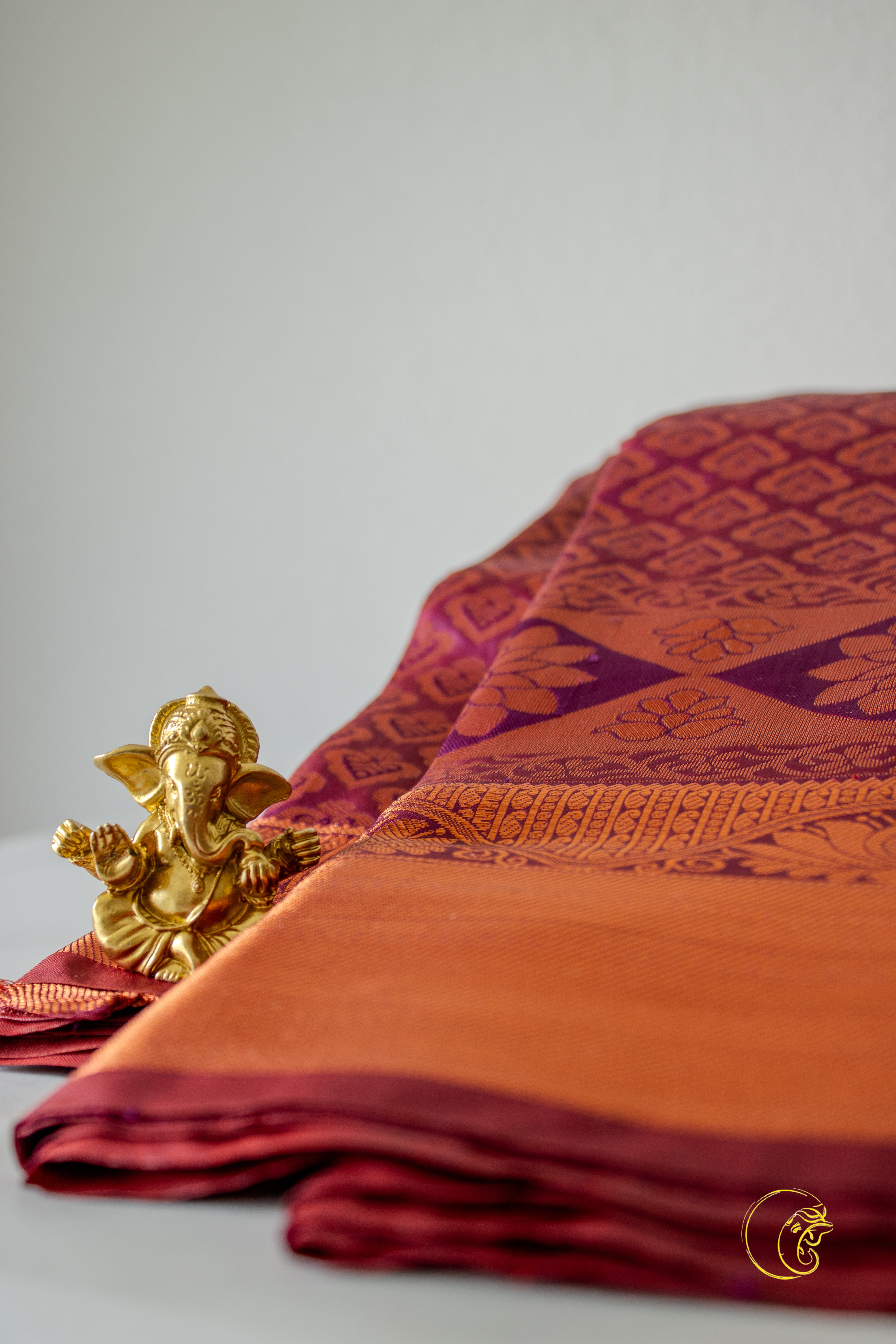 Violet Copper SemiKanchi Saree