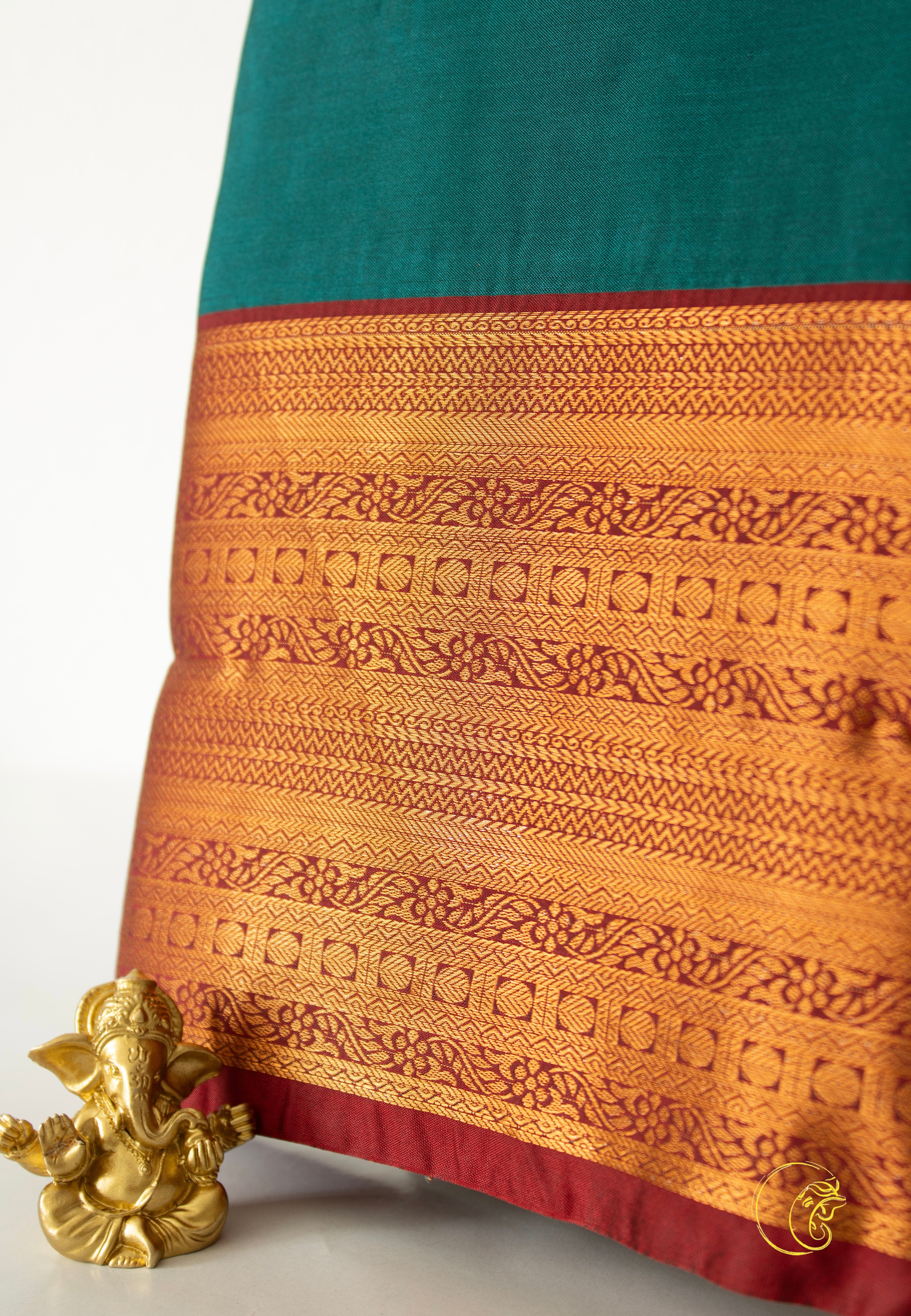 Peacock & Maroon SoftSilk Saree