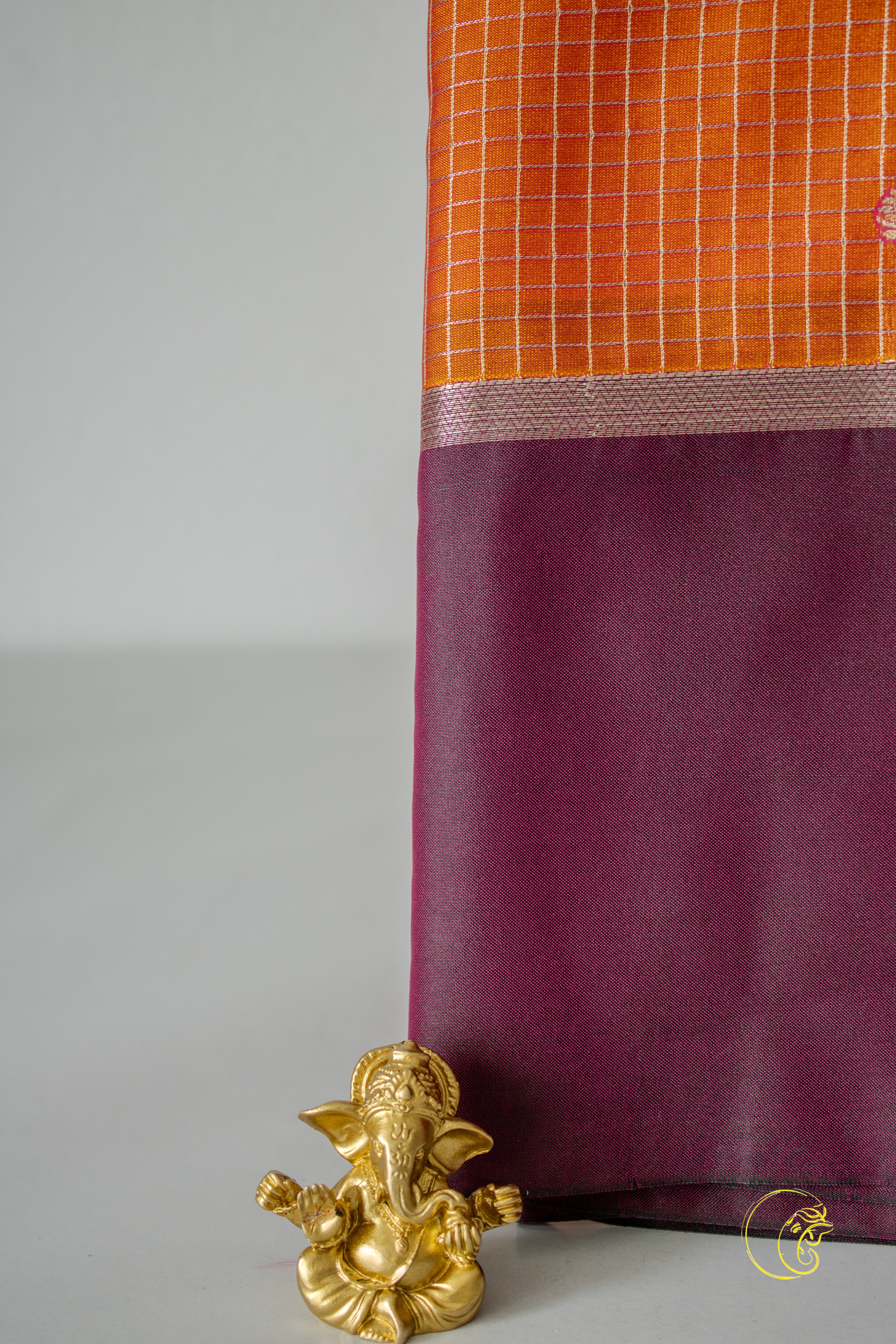 Orange & Purple SemiKanchi Saree