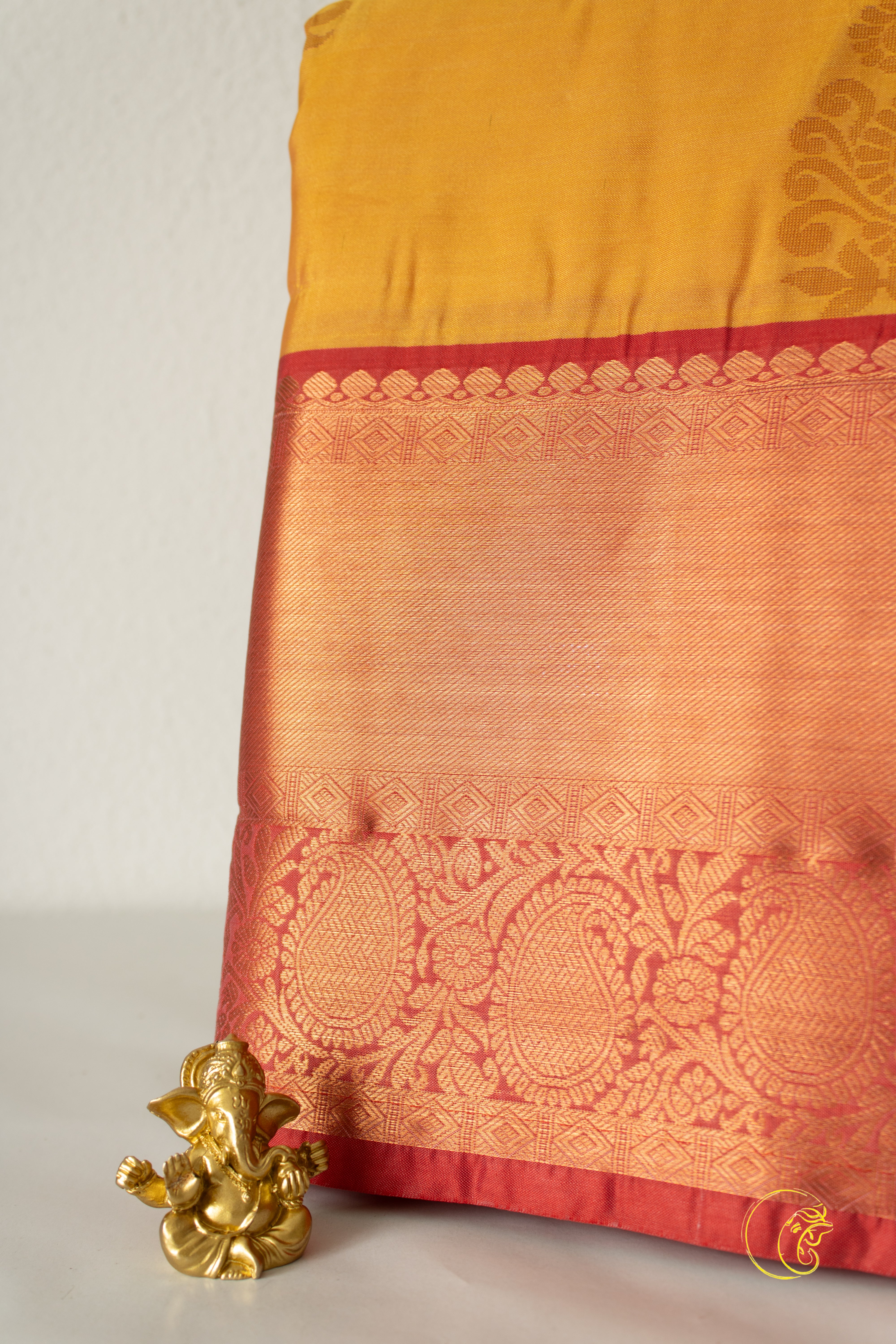 Yellow & Pink SoftSilk Saree