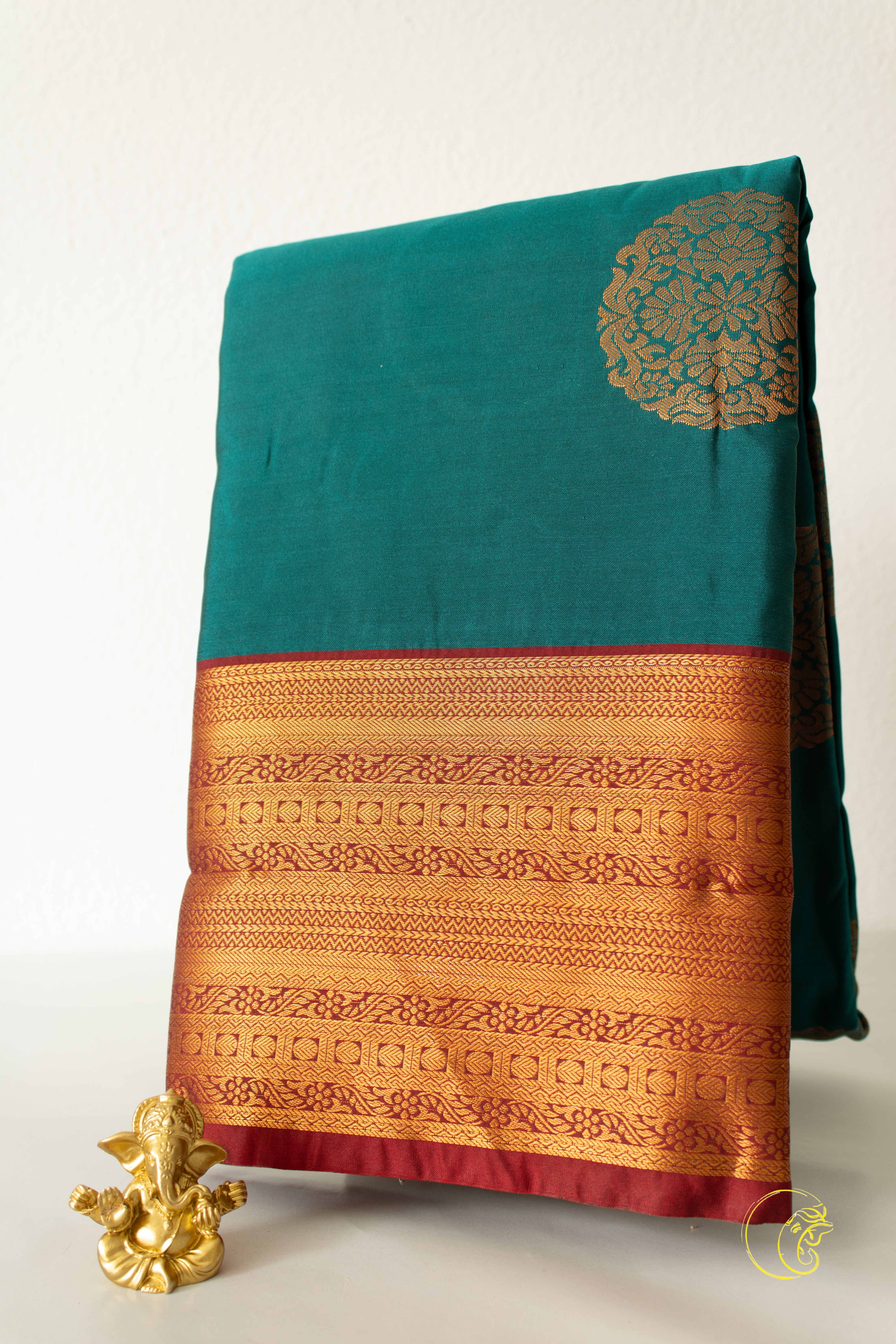 Peacock & Maroon SoftSilk Saree