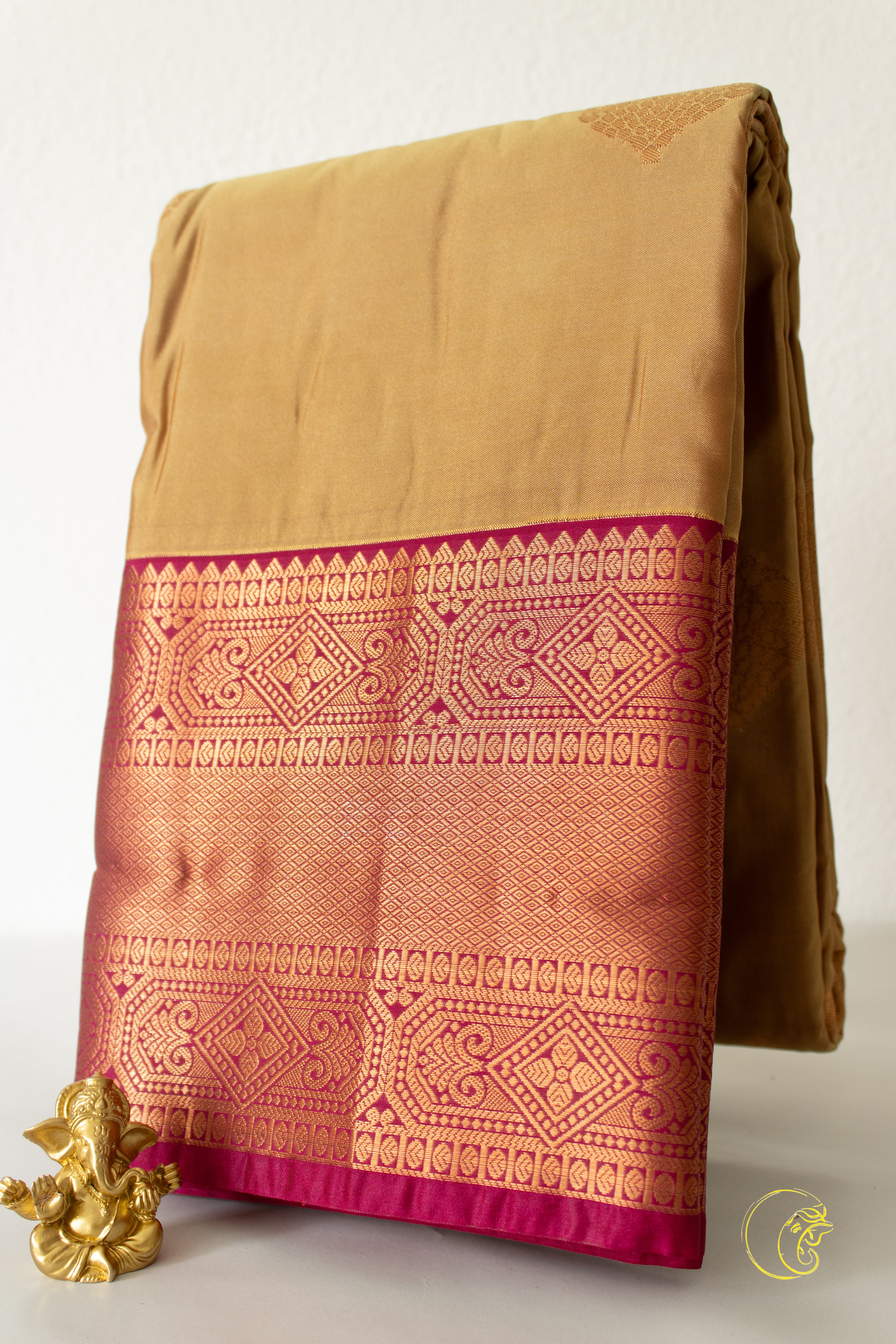 Amber & Dark Pink SoftSilk Saree