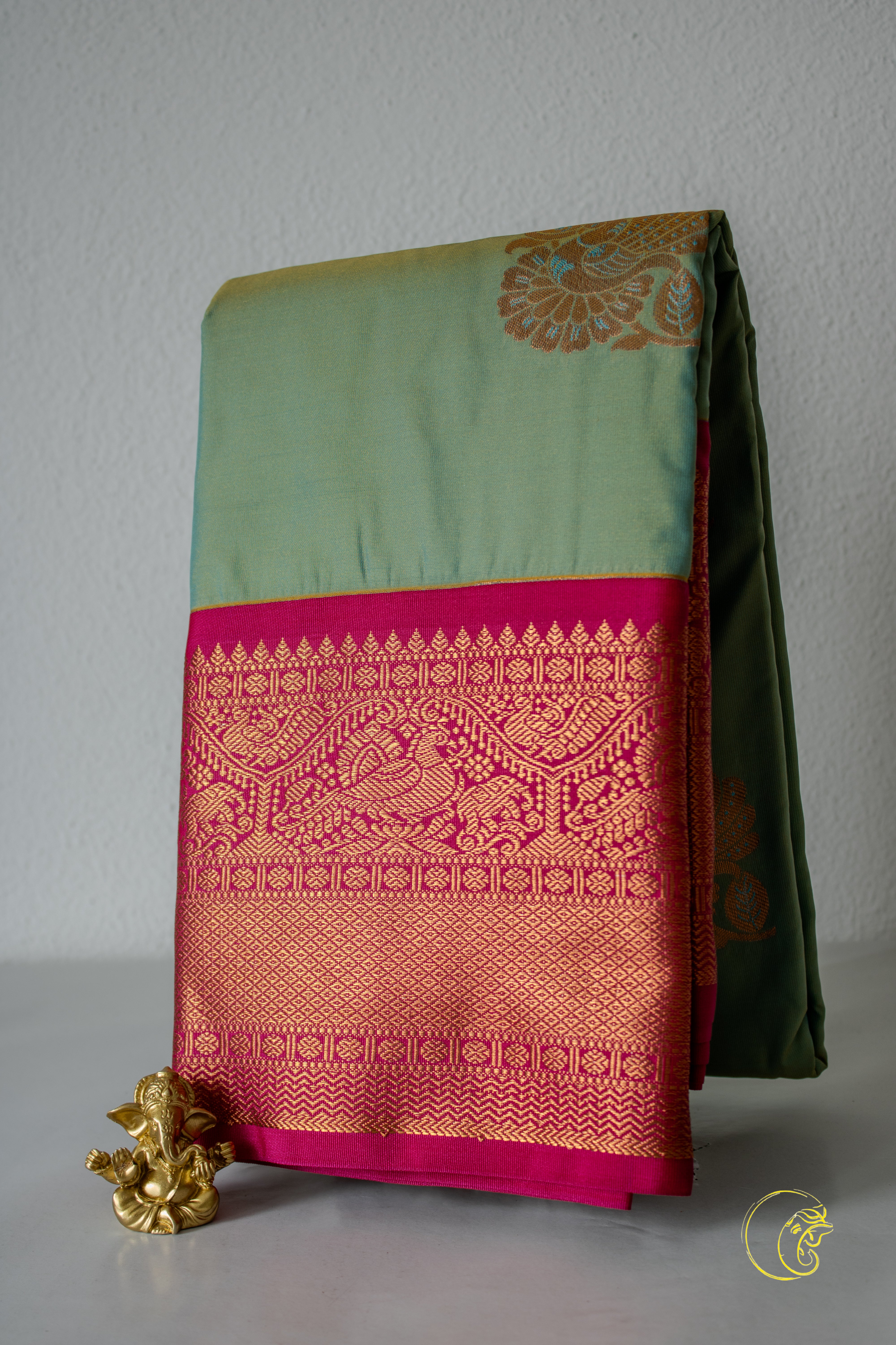 Sage & Magenta SemiKanchi Saree