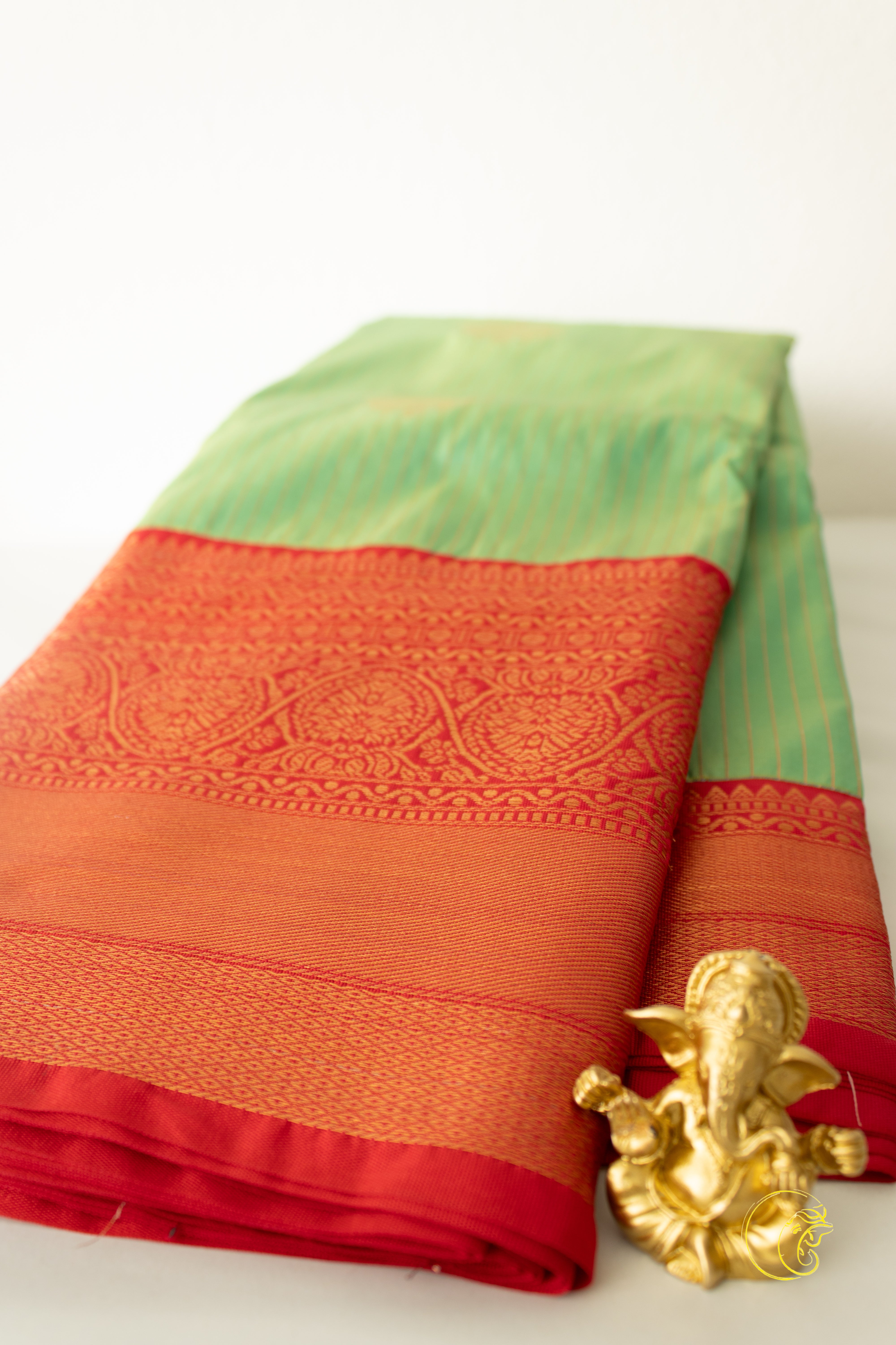 Turqouise & Red Softsilk Saree