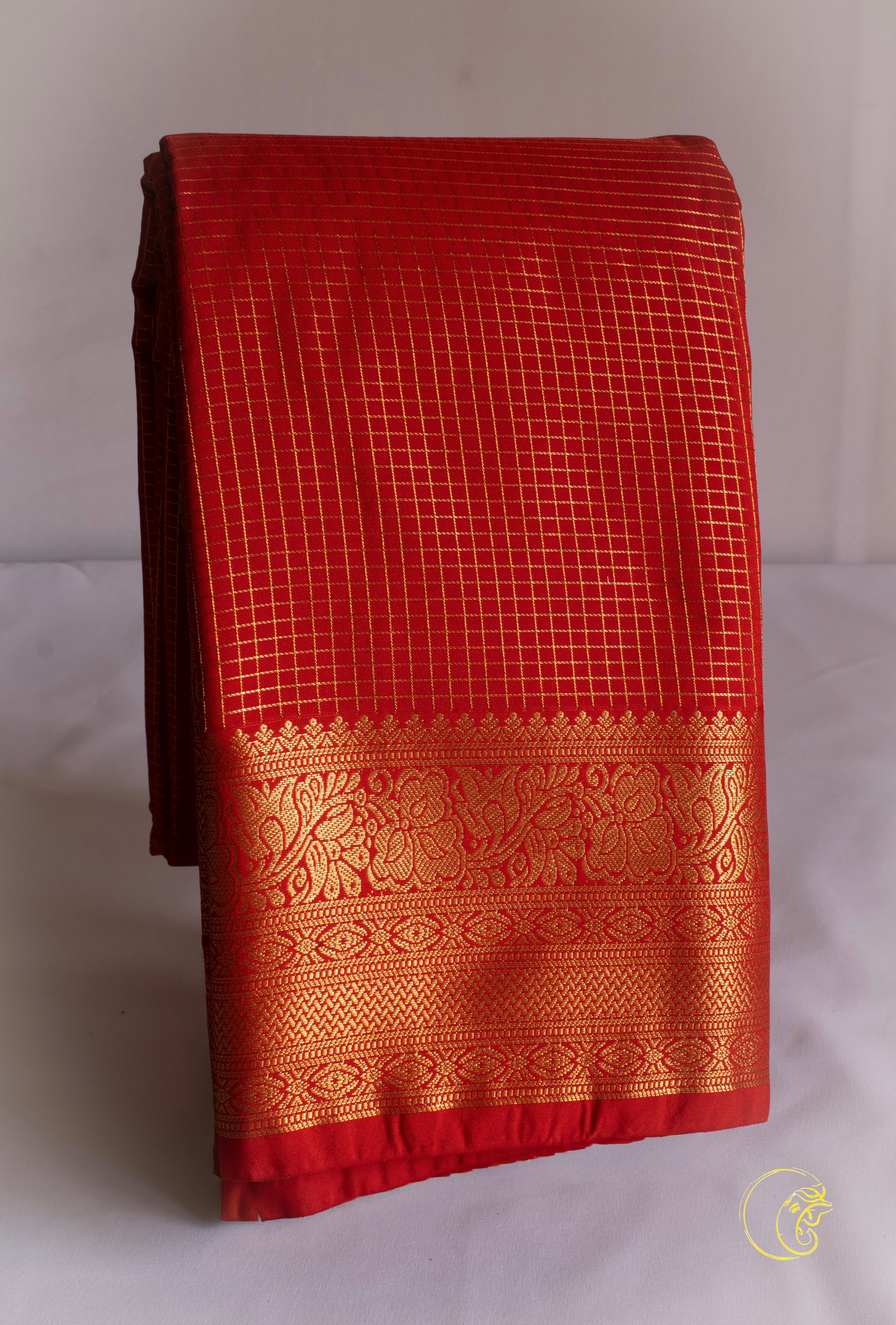 Red SemiKanchi Saree