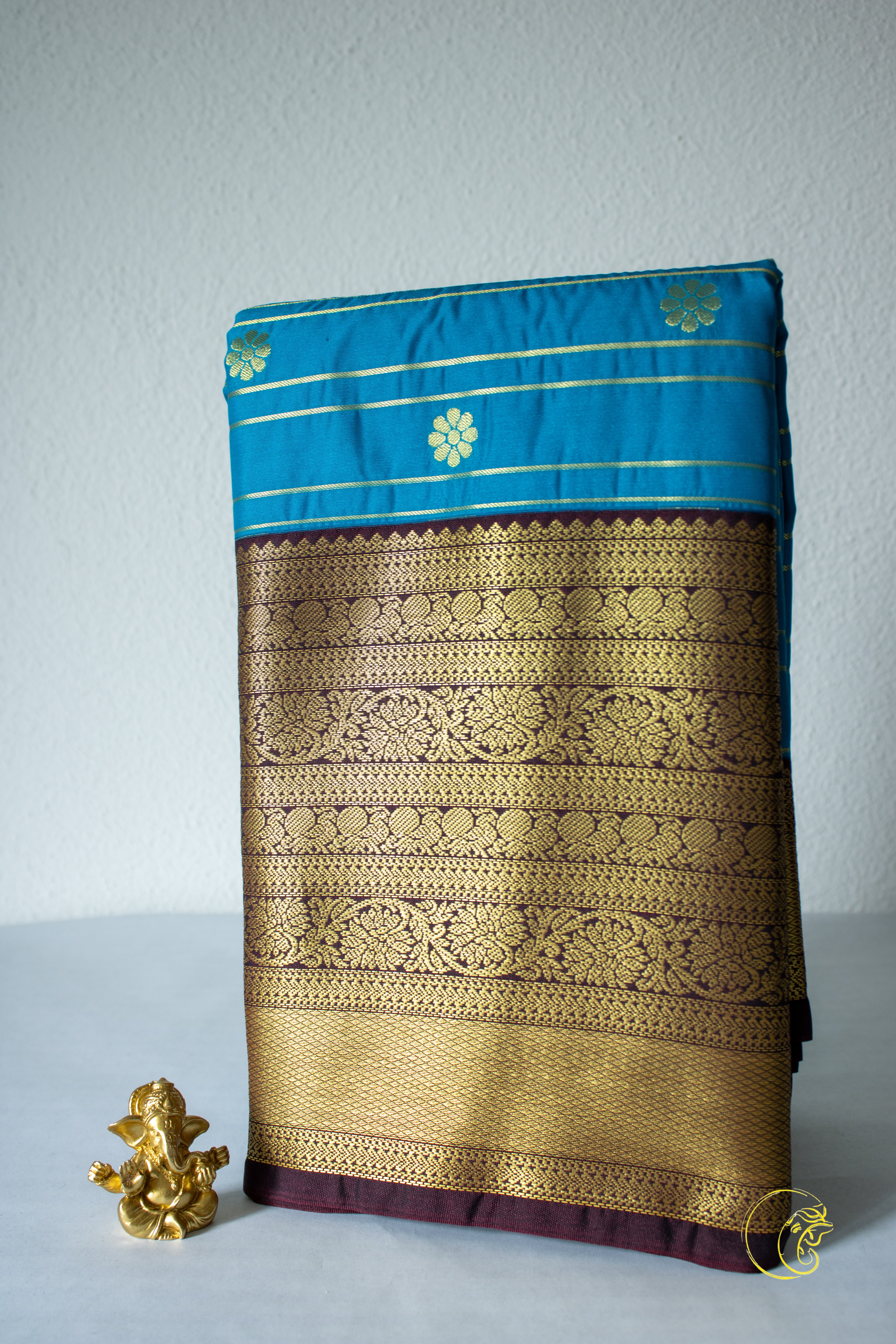 Blue & Dark Violet SoftSilk Saree