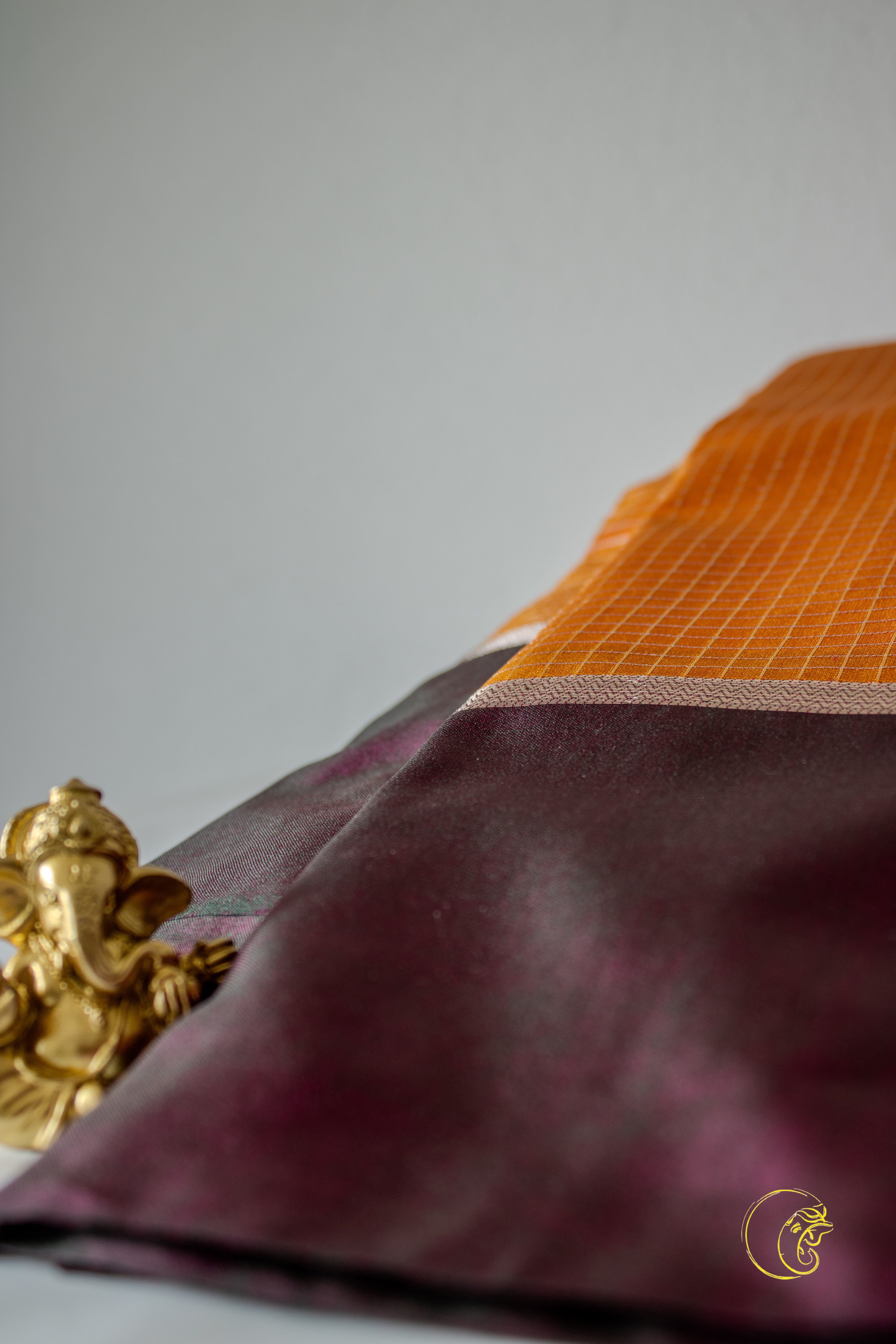 Orange & Purple SemiKanchi Saree