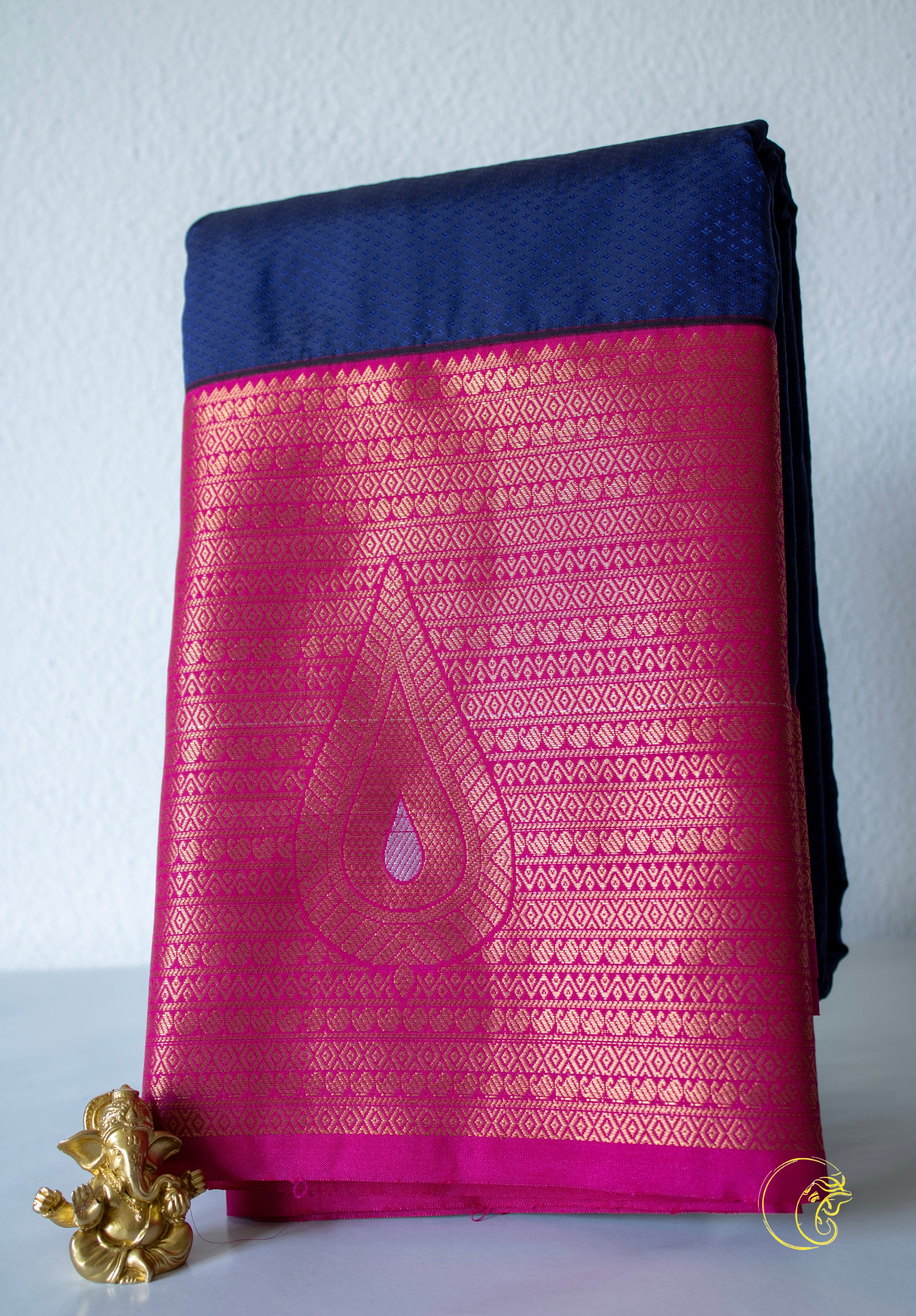 Royalblue & Pink Softsilk Saree