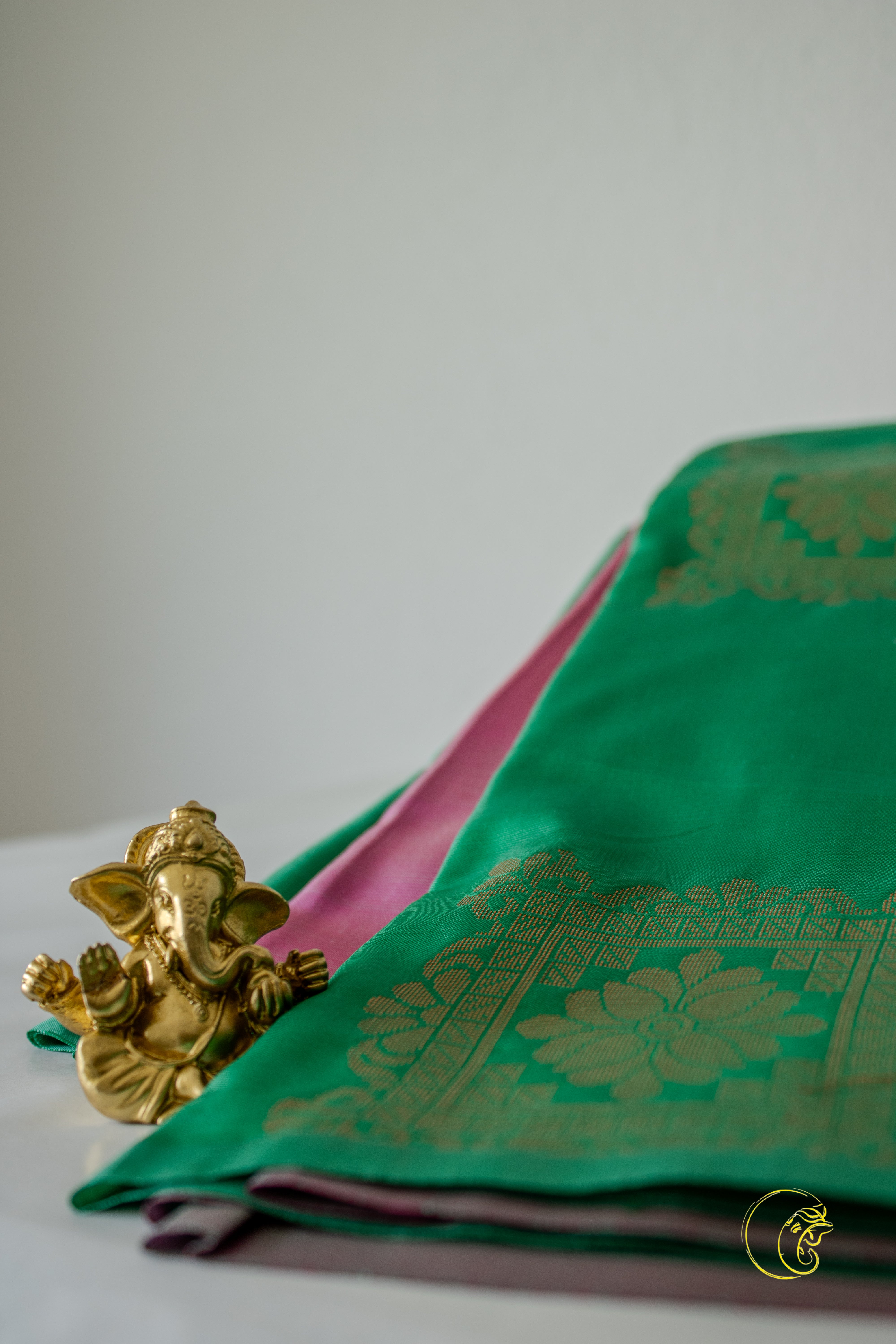 Light Green & Rose Pink SoftSilk Saree