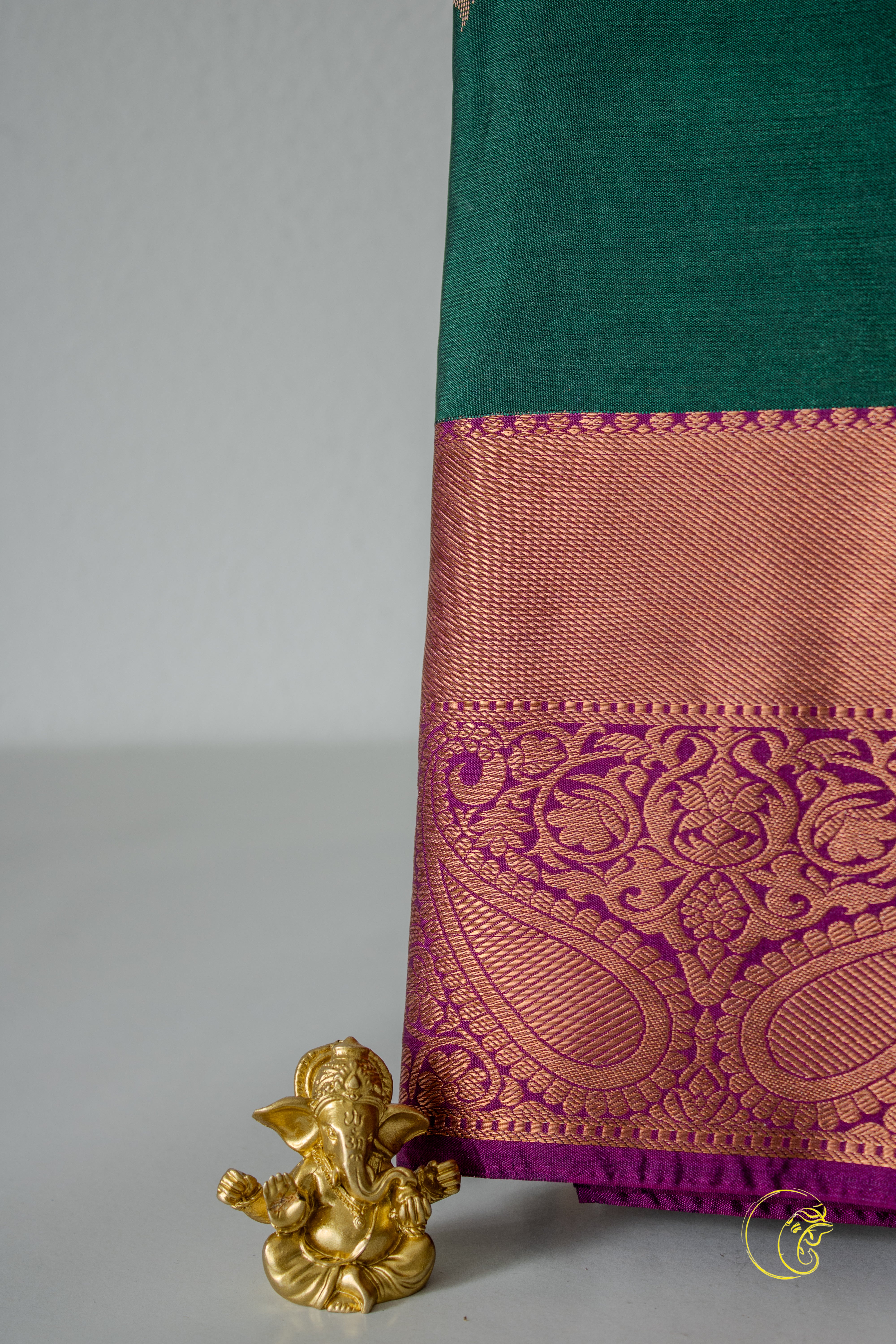 Darkgreen & Magenta SemiKanchi Saree