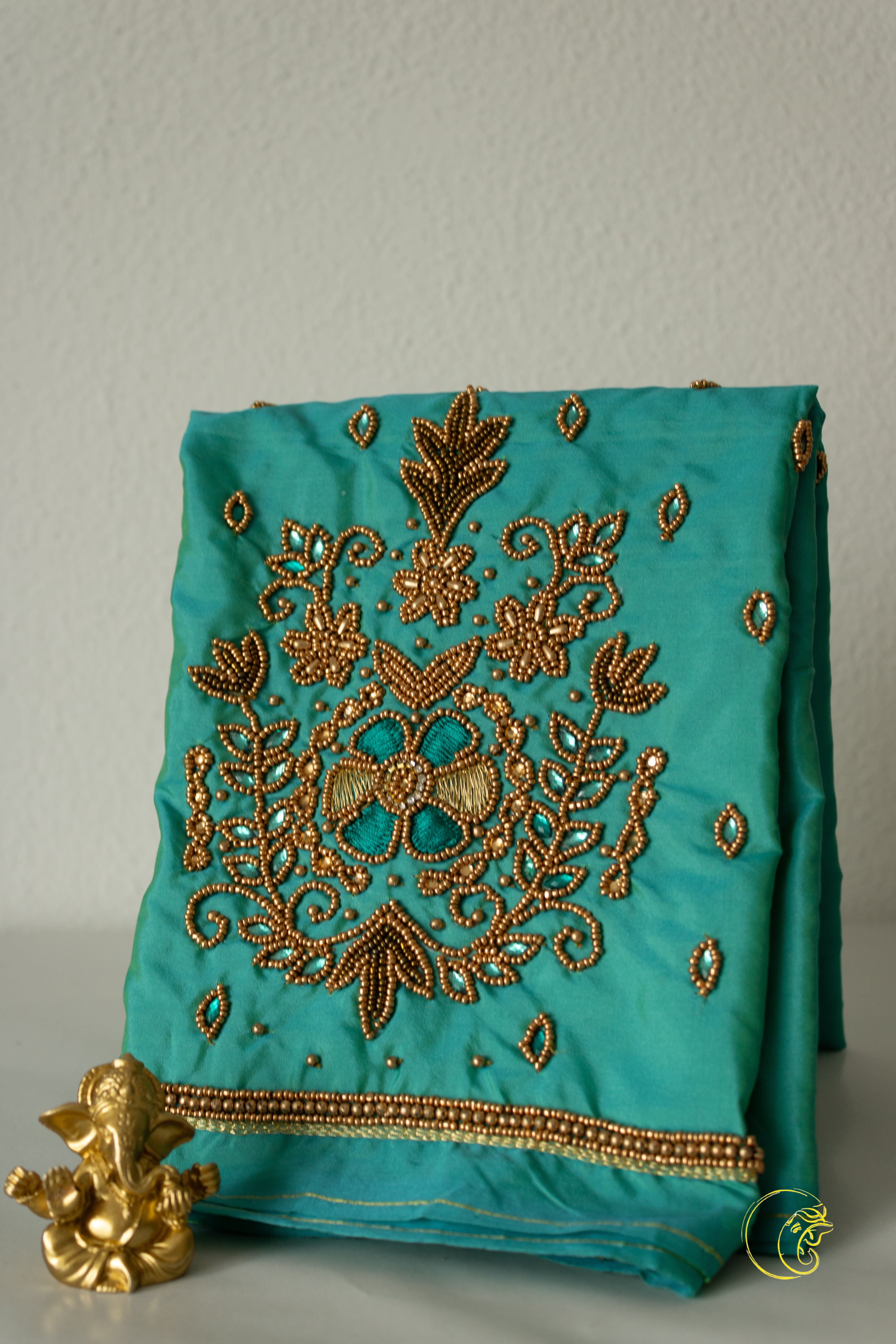 Turquoise Aari Blouse