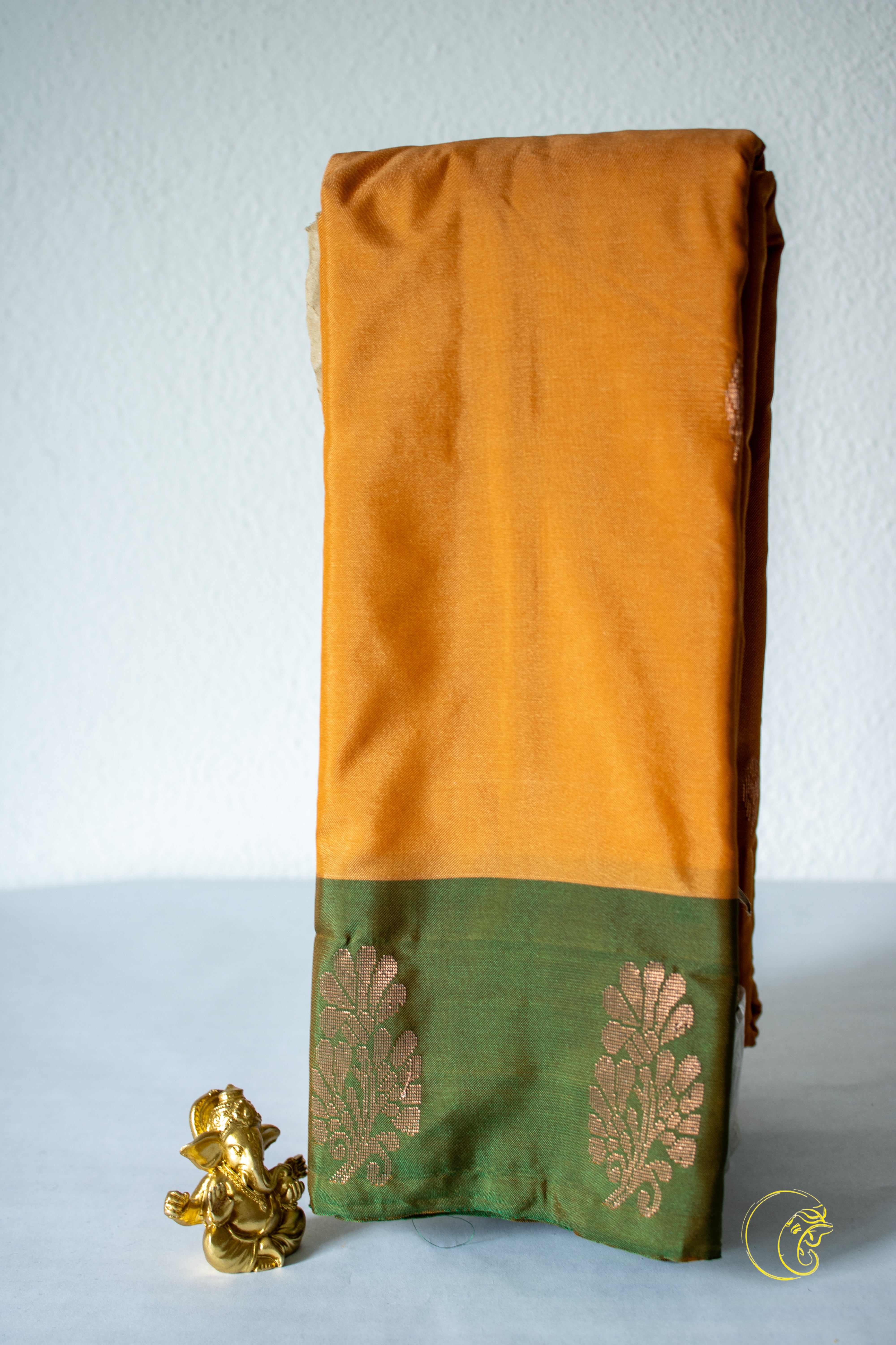 Yellow & Green Cotton Saree