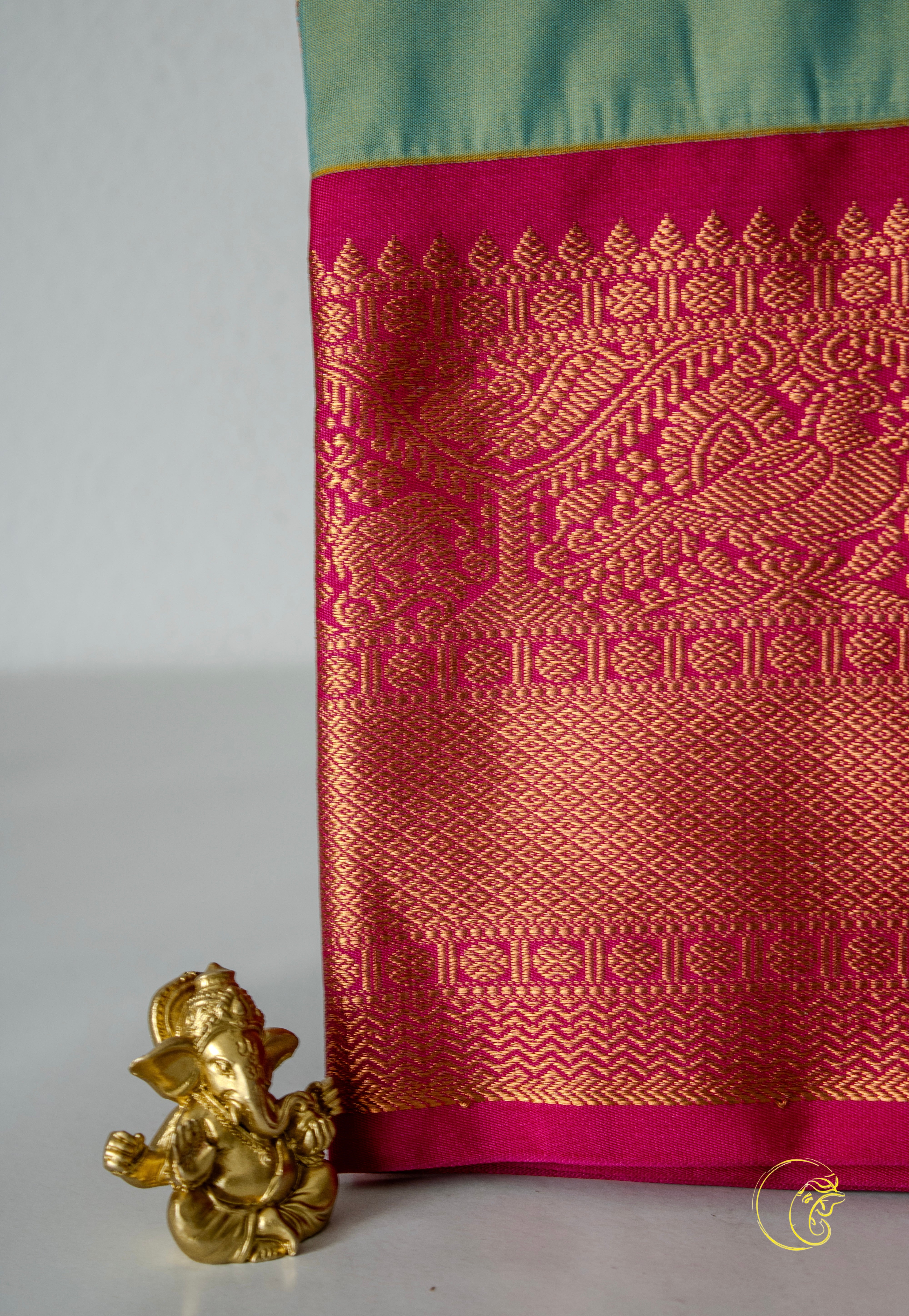 Sage & Magenta SemiKanchi Saree