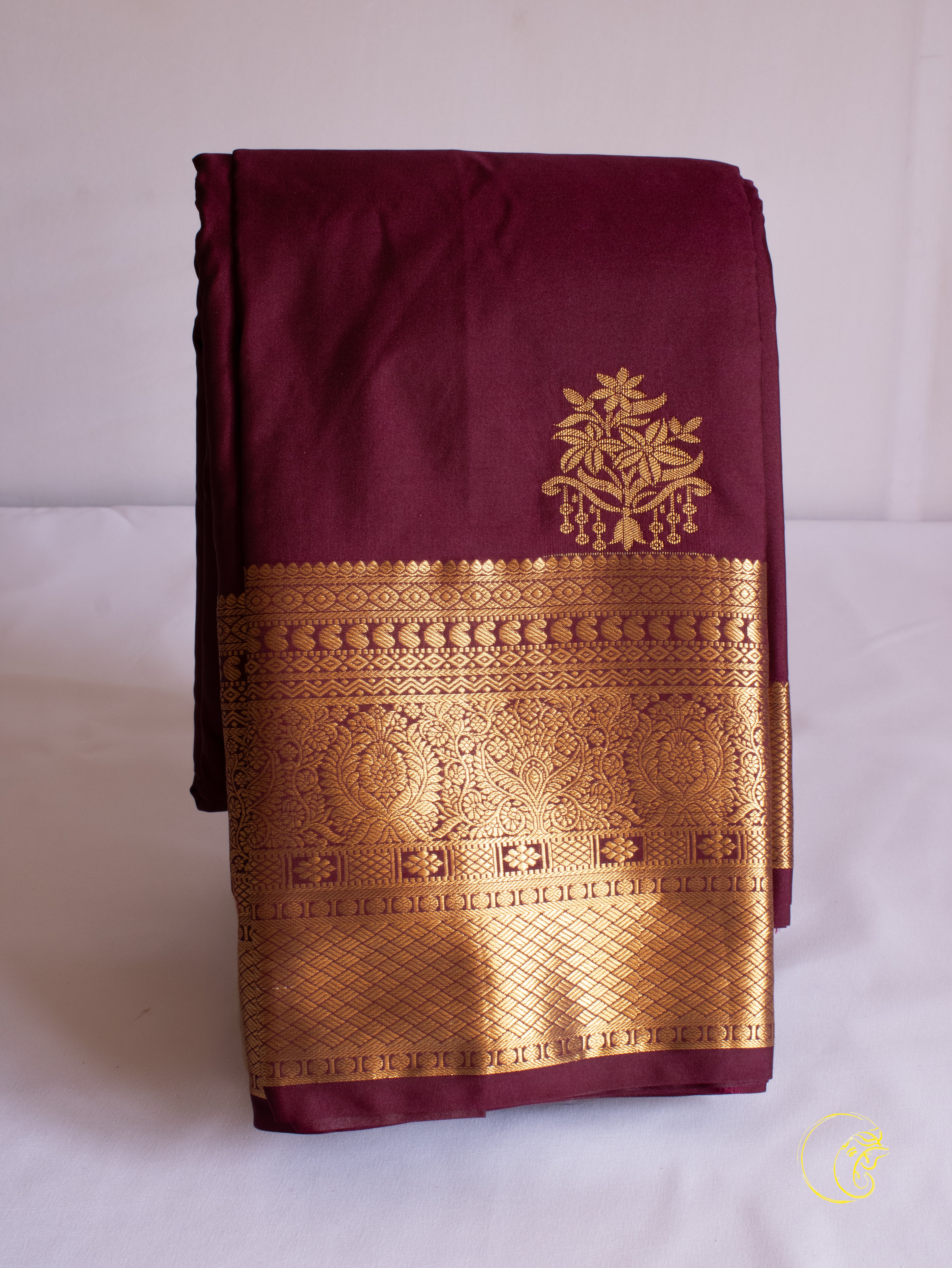 Marron SemiKanchi Saree