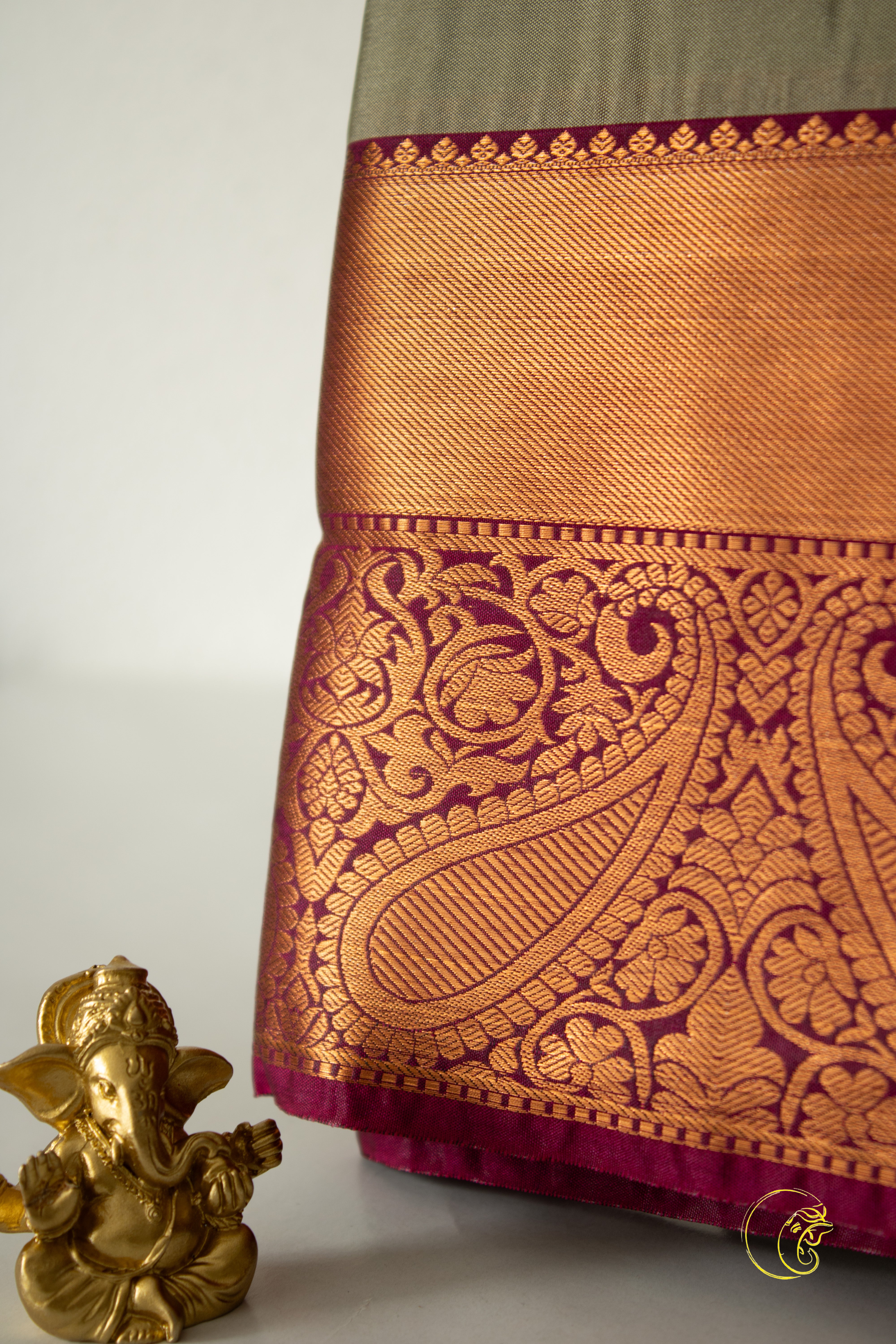 Grey & Wild Plum SoftSilk Saree