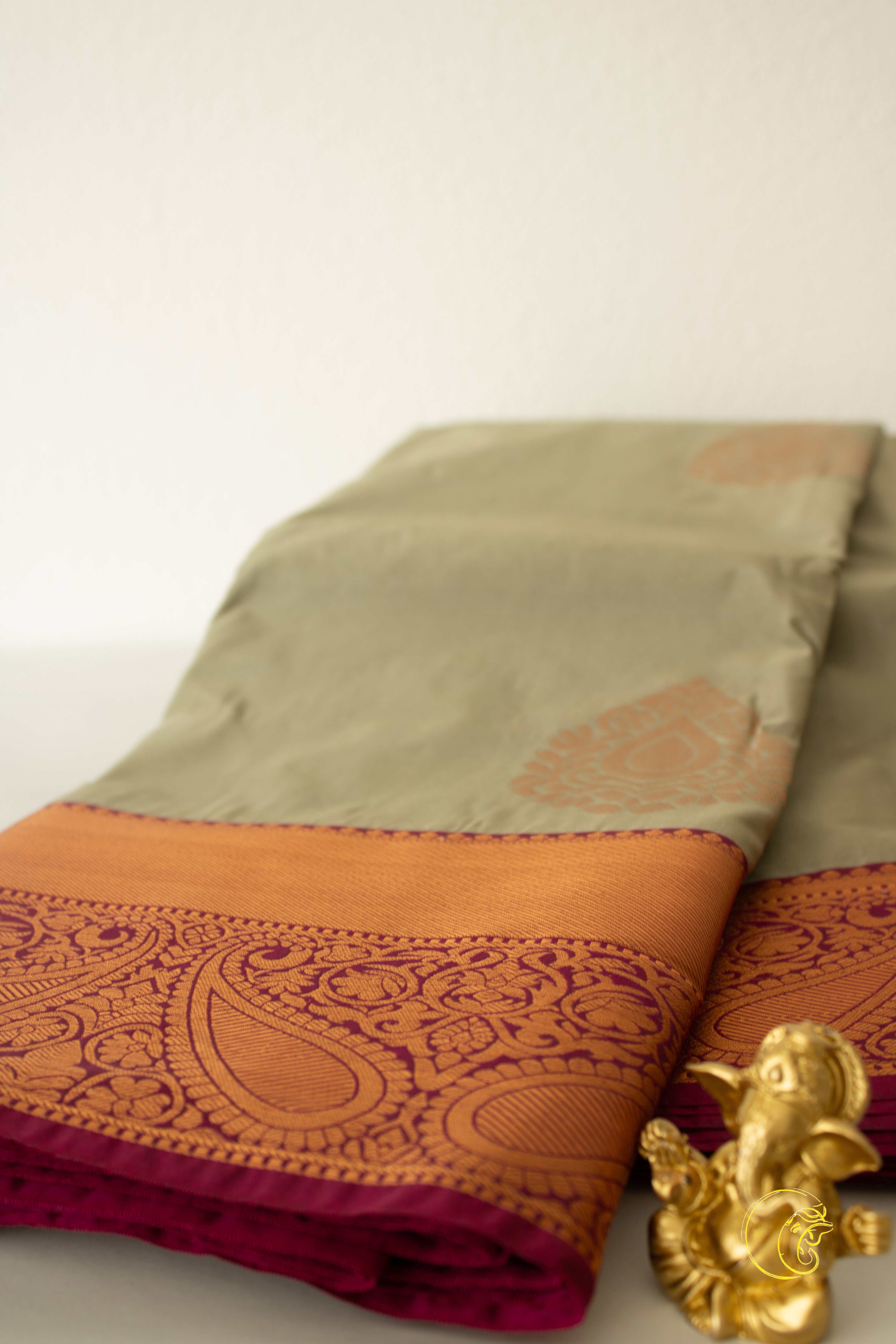 Grey & Wild Plum SoftSilk Saree